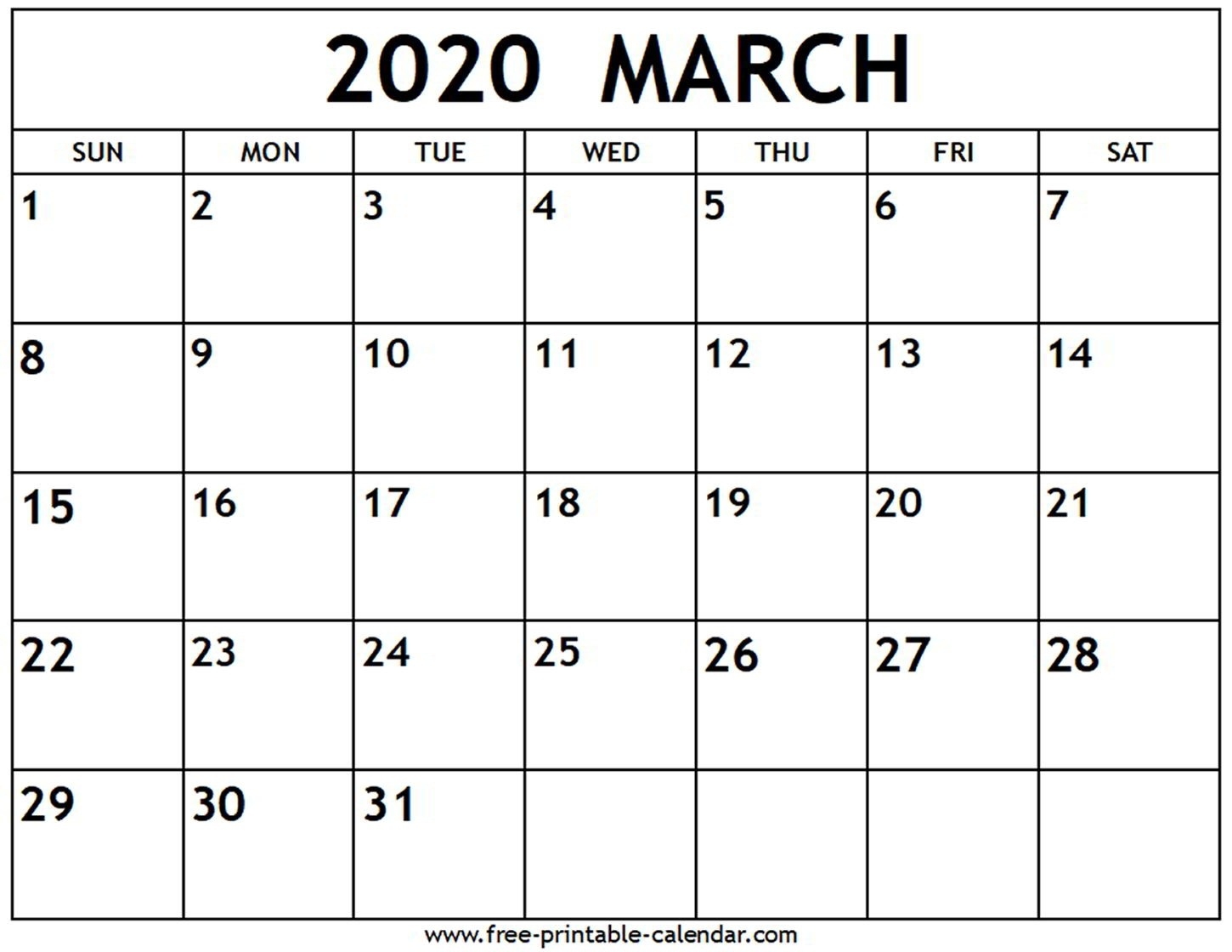 2020 March Calendar Printable | Teekayshippingcorporation March 2020 Calendar Printable Org