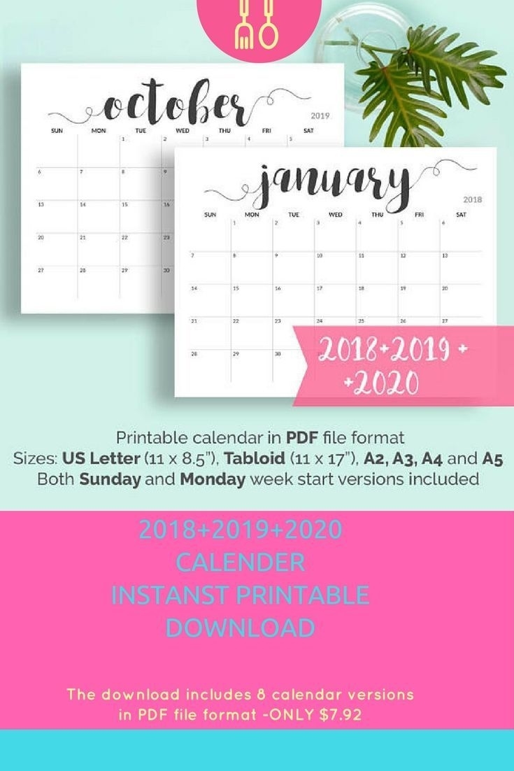 2020 Printable Calendar 2020-2021 Calendar Printable Large 2020 Black And White Printable Calendars