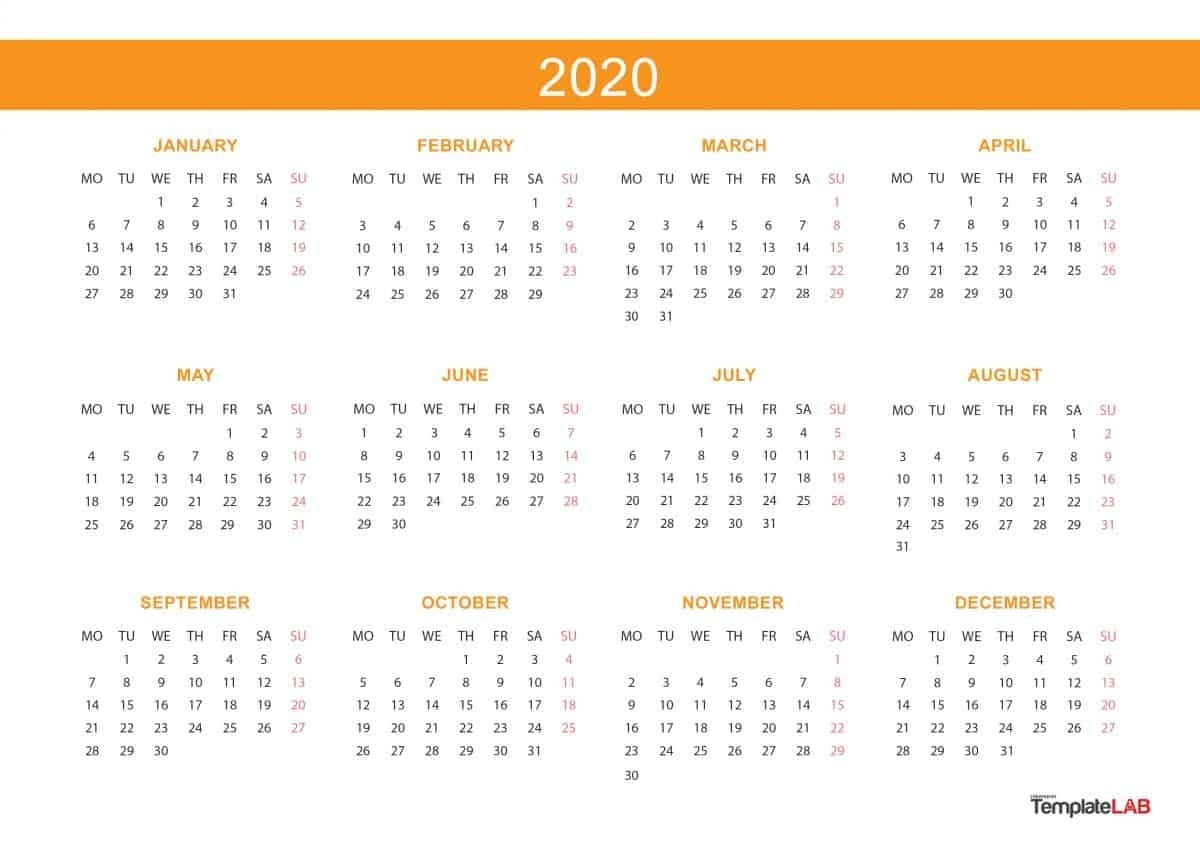 2020 Printable Calendars [Monthly, With Holidays, Yearly] ᐅ 2020 Calendar With Date Boxes And Holidays