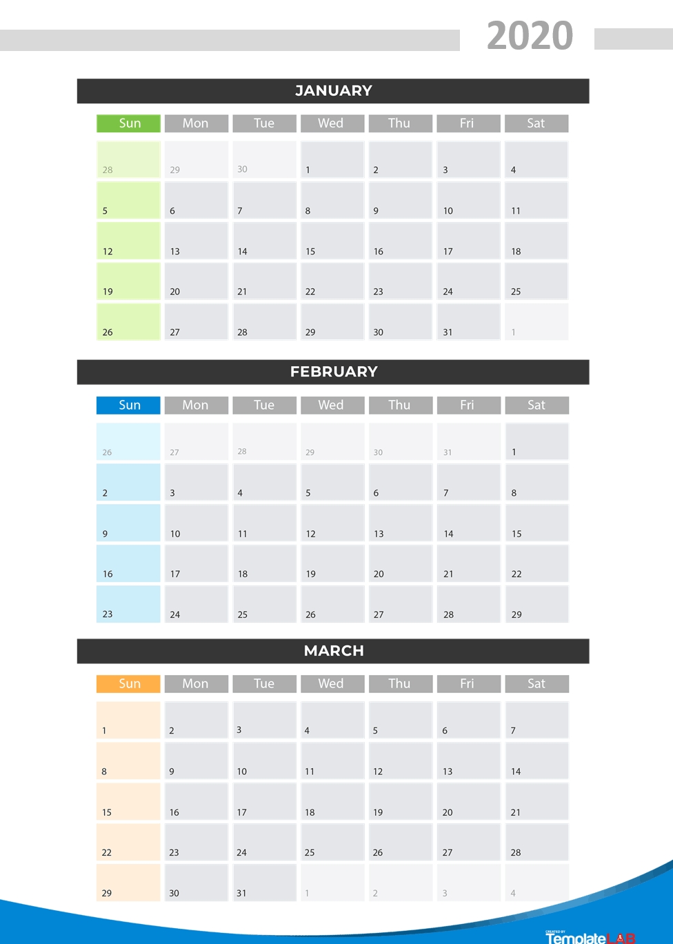 2020 Printable Calendars [Monthly, With Holidays, Yearly] ᐅ Dashing 2020 Quarterly Calendar Template