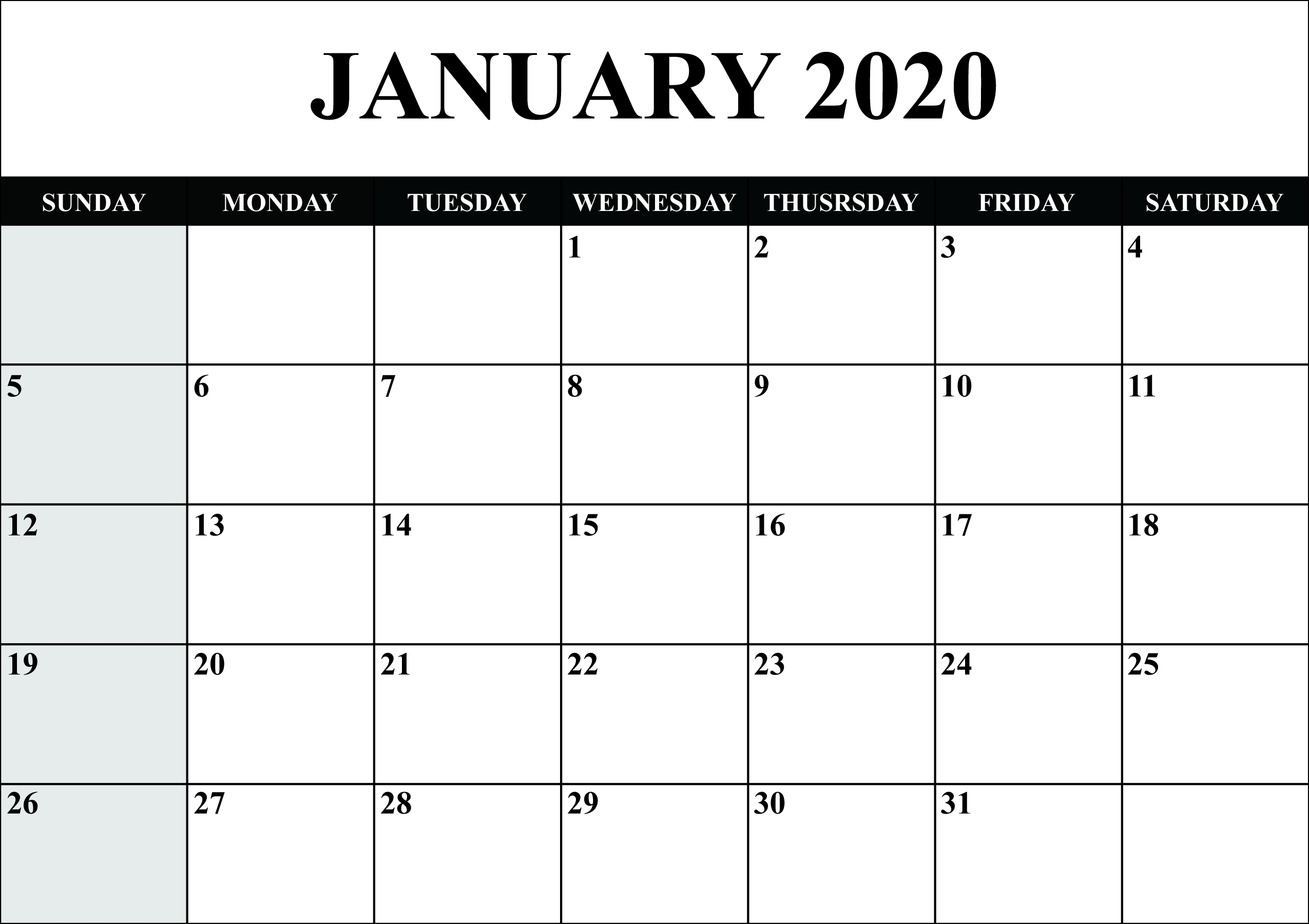 21+Free Blank Calendar January 2020 Printable Fillable Exceptional Microsoft Word Printable Calendar 2020