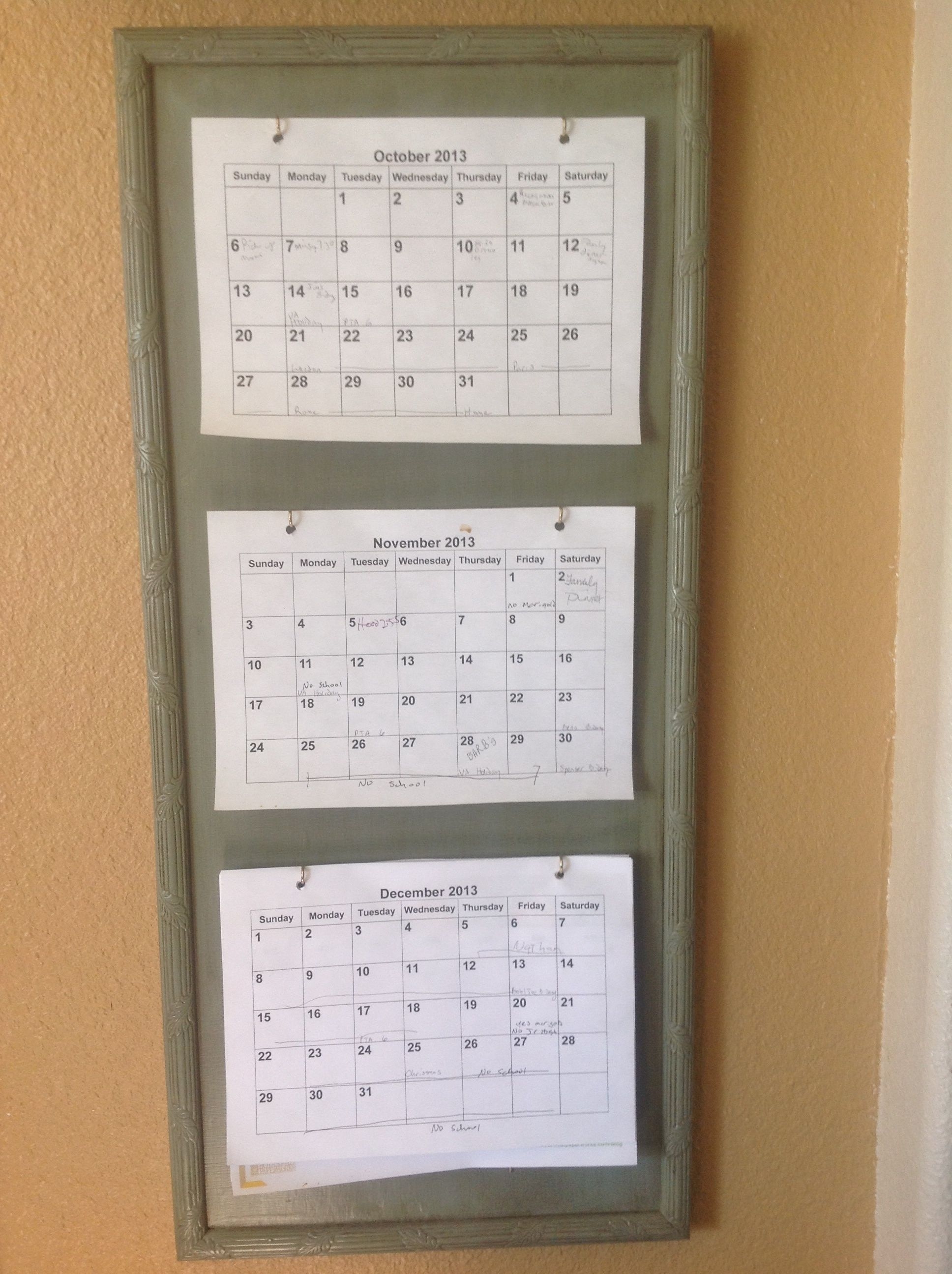 3 Month Calendar Holder Diy - Great For Planning And Extraordinary 3 Month At Glance Calendar
