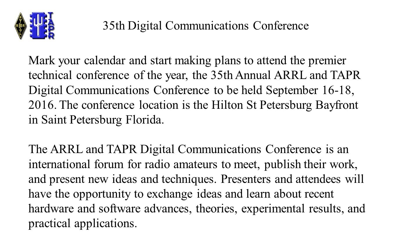 35Th Digital Communications Conference Mark Your Calendar G Ray Bodley Events Calendar