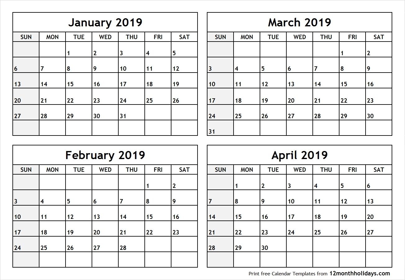 4 Months Calendar 2020 - Colona.rsd7 Perky 2020 Calendar 4 Months Per Page Printable