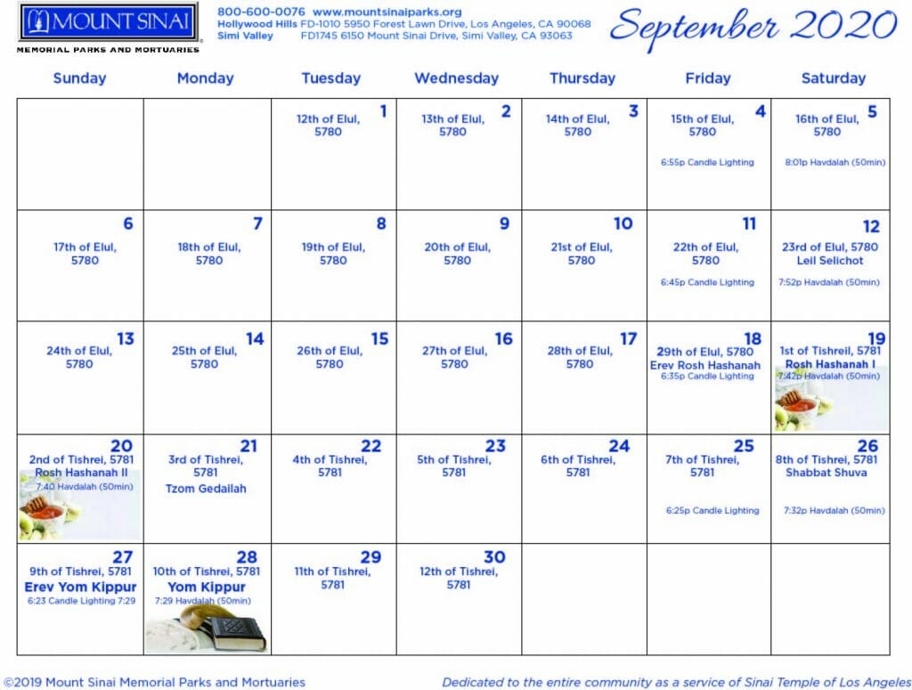 Incredible Jewish Holiday Scheduloe For 2020 – Printable Blank Calendar ...
