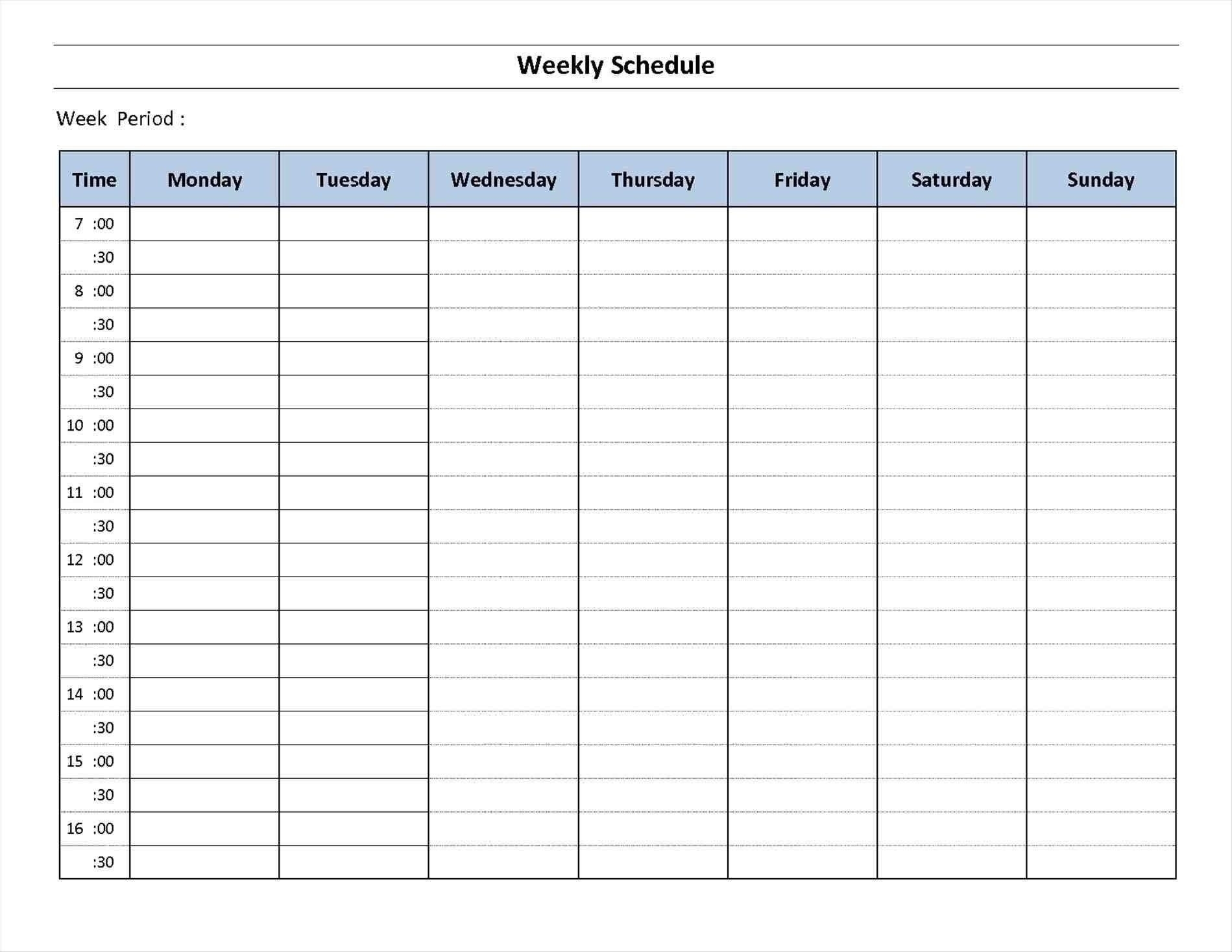 7 Day Week Calendar Printable | Template Calendar Printable Remarkable 24 Hour 7 Day Template