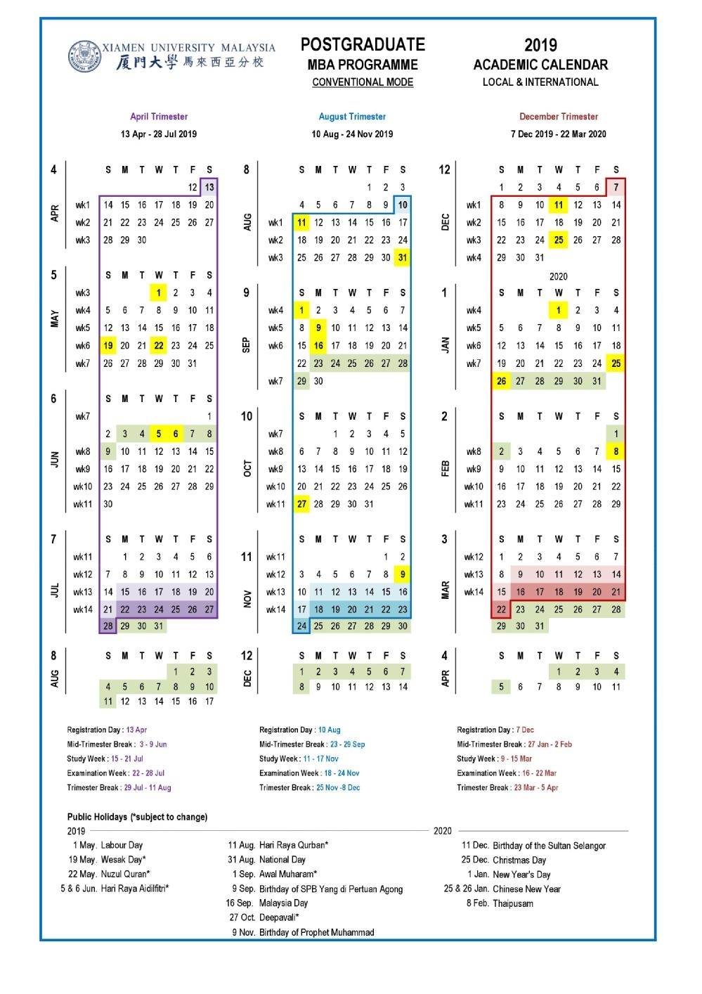 Academic Calendar &amp; Courses Extraordinary Malaysia School Academic Calendar 2020