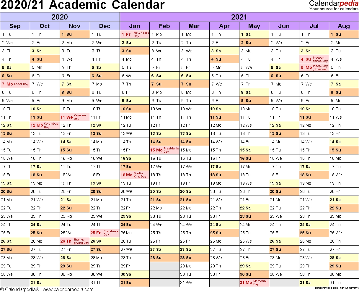 Academic Calendars 2020/2021 - Free Printable Word Templates Sabarimala Calendar 2019 To 2020