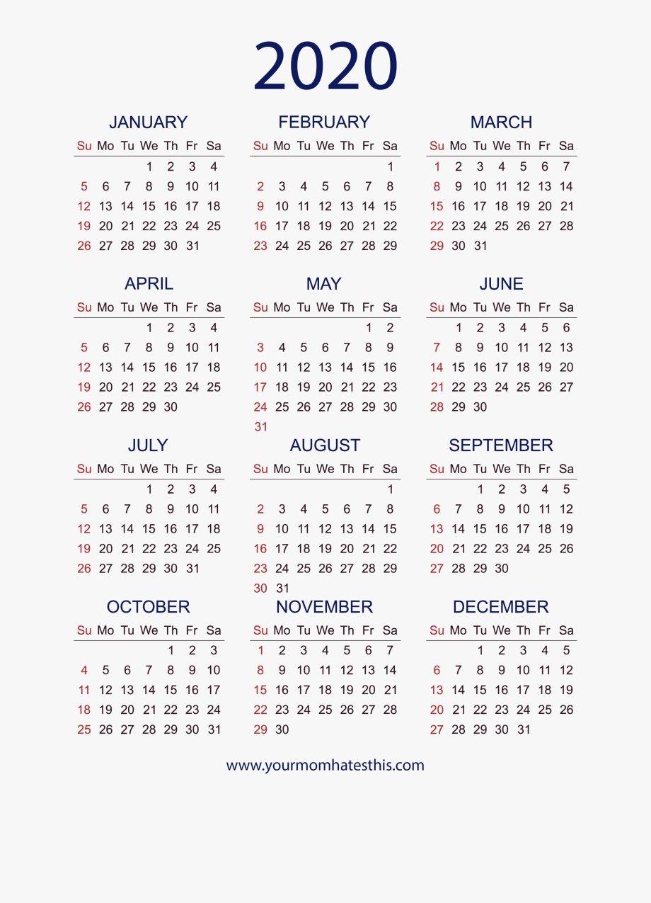 All Month 2020 Calendar Png Hd Quality - One Page 2020 Extraordinary Animated South African Printable Calendar 2020 With Holidays Free