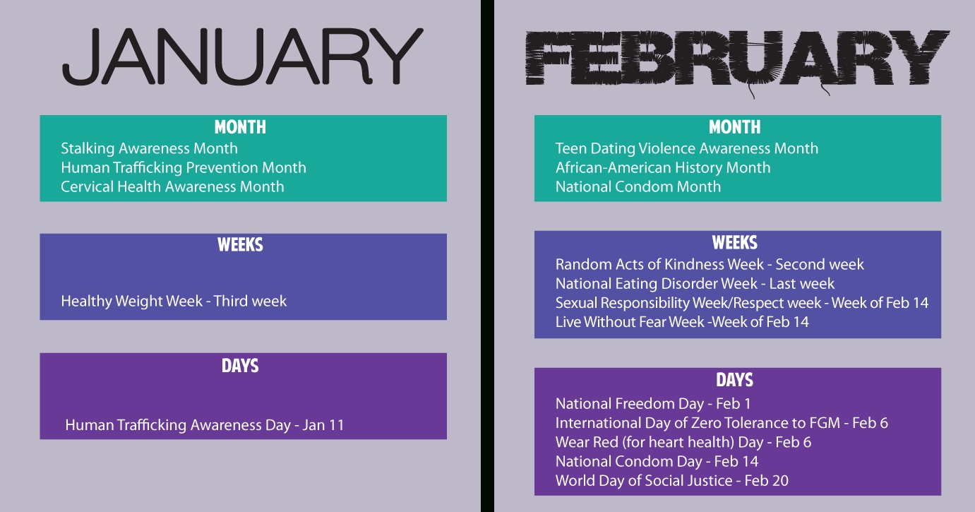 Awareness Calendar | Child Abuse Prevention, Health Month By Month Awareness Calendar