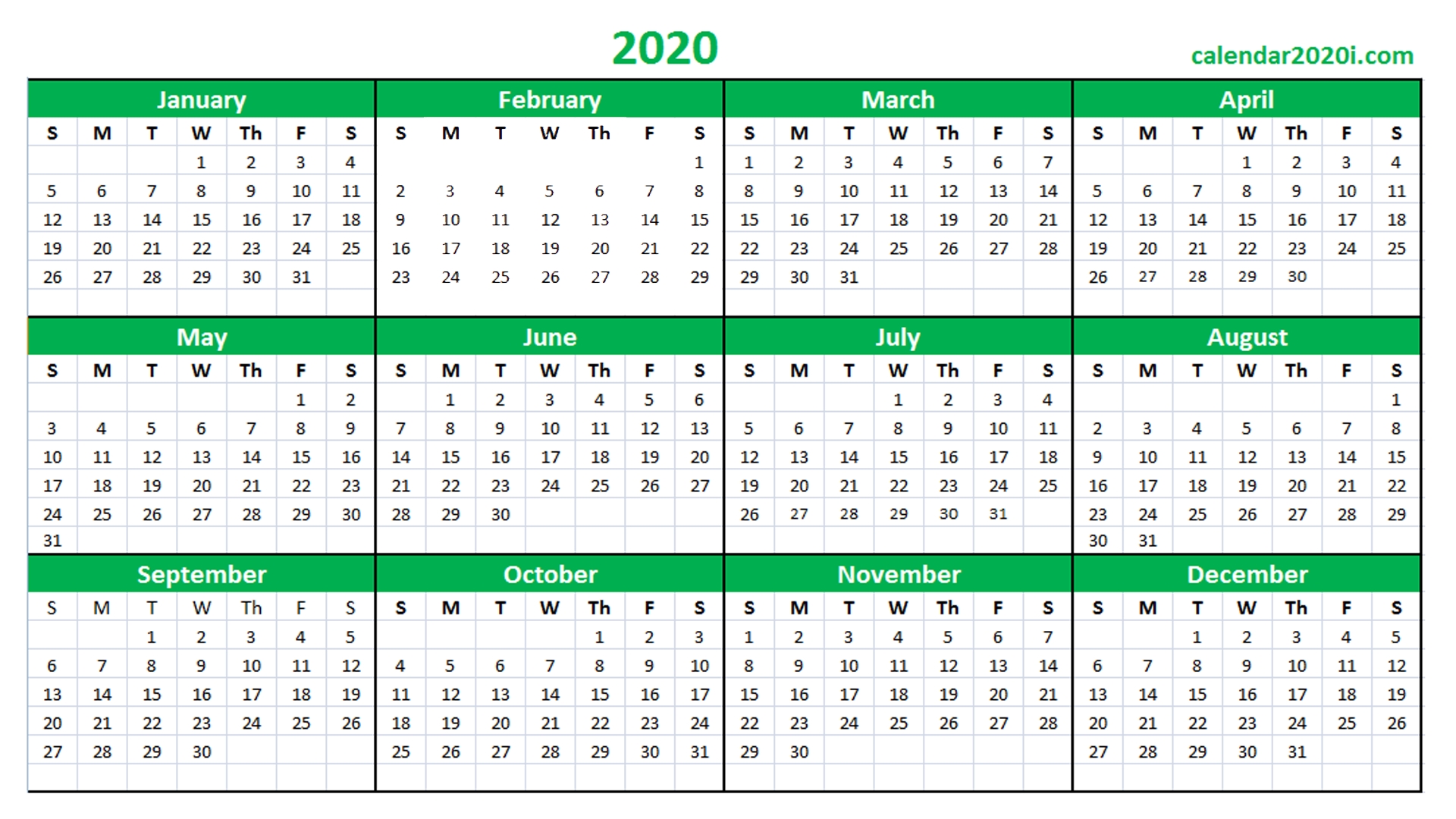 Blank 2020 Calendar Printable Templates | Calendar 2020 2020 Calendar Printable Excel