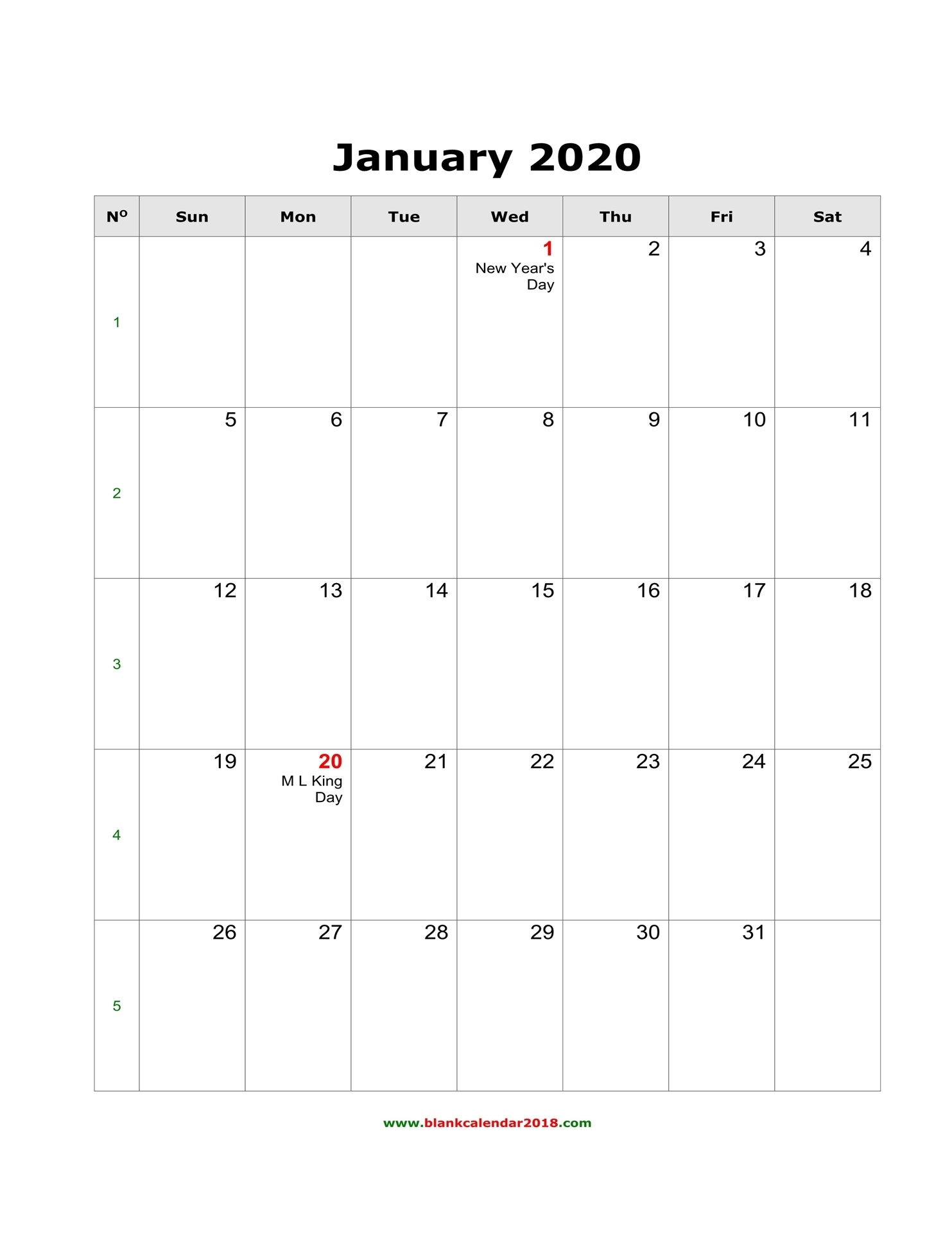 Blank Calendar 2020 Perky Printable Blank Calendar Monthly Monday Through Friday