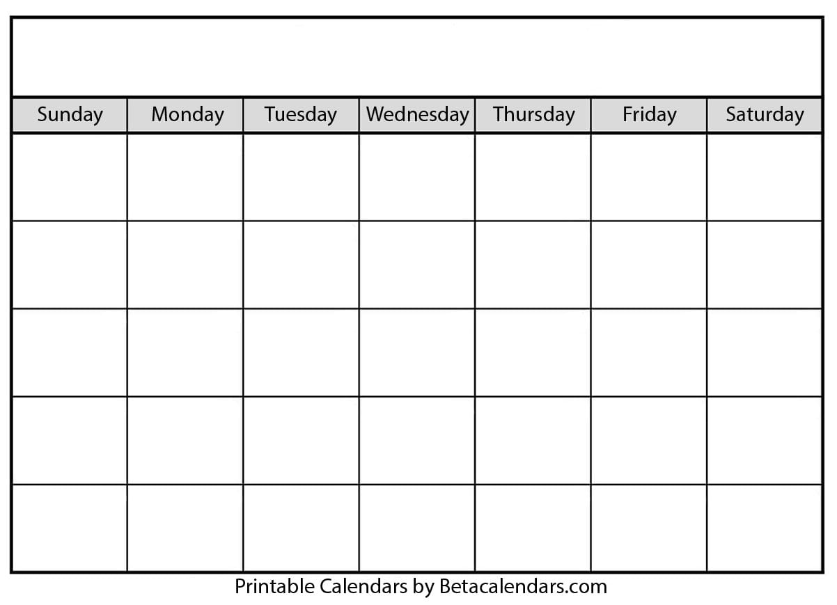 Blank Calendar - Beta Calendars Extraordinary Blank Calendar Printable To Fill In