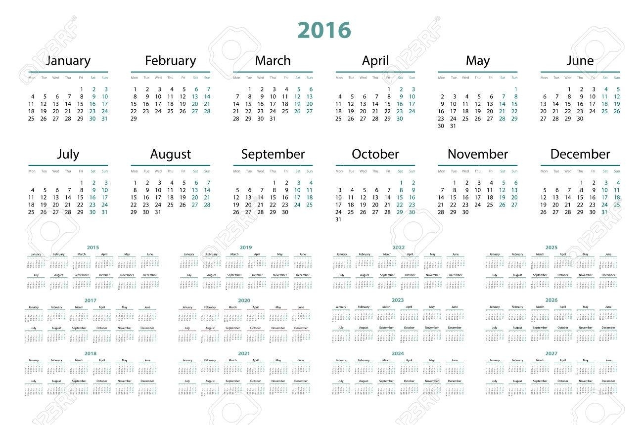 Calendar 2015, 2016, 2017, 2018, 2019, 2020, 2021, 2022, 2023,.. Calendar 2020 To 2025
