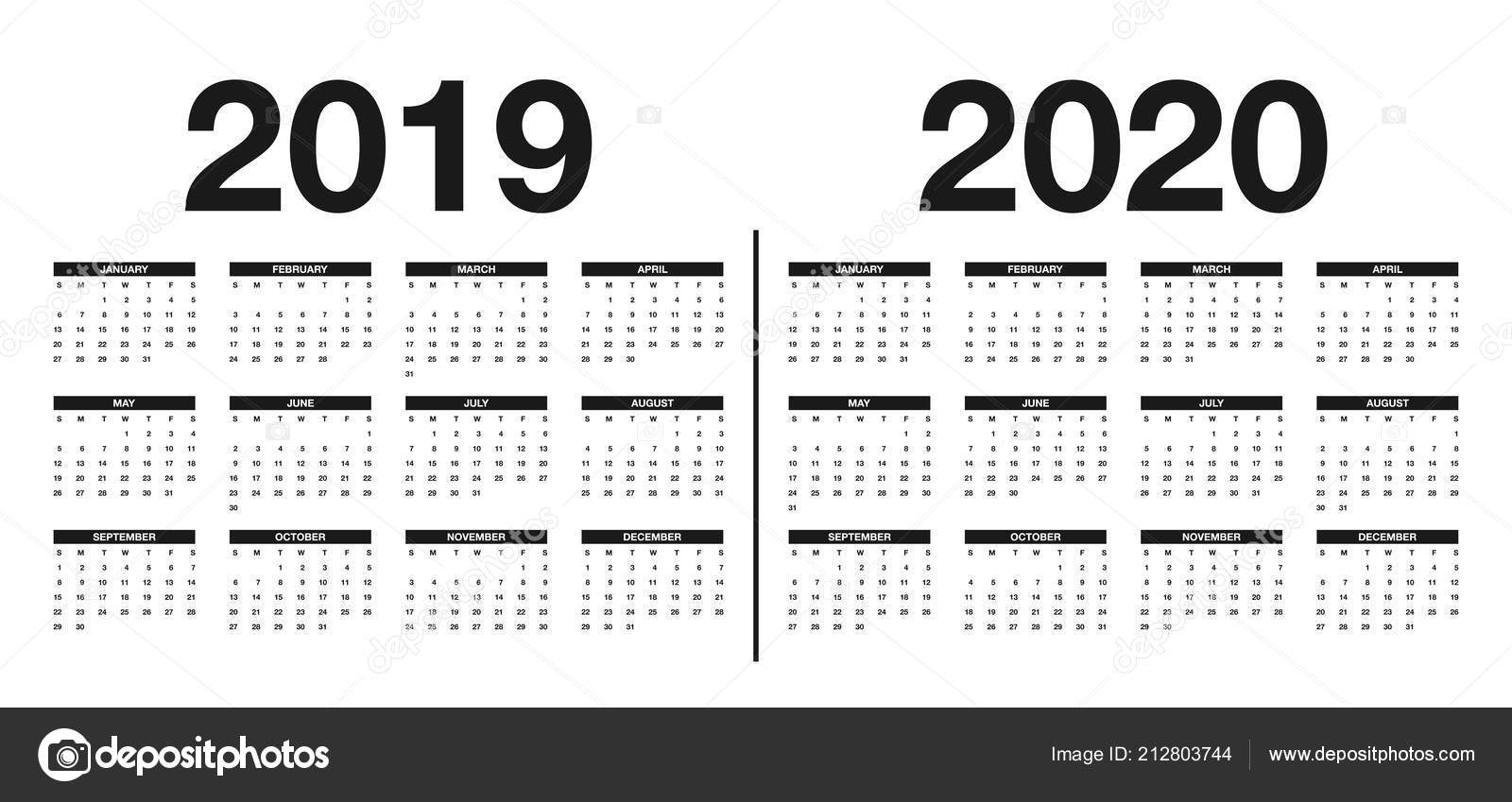Calendar 2019 2020 Template Calendar Design Black White Remarkable Black And White Calendar Template
