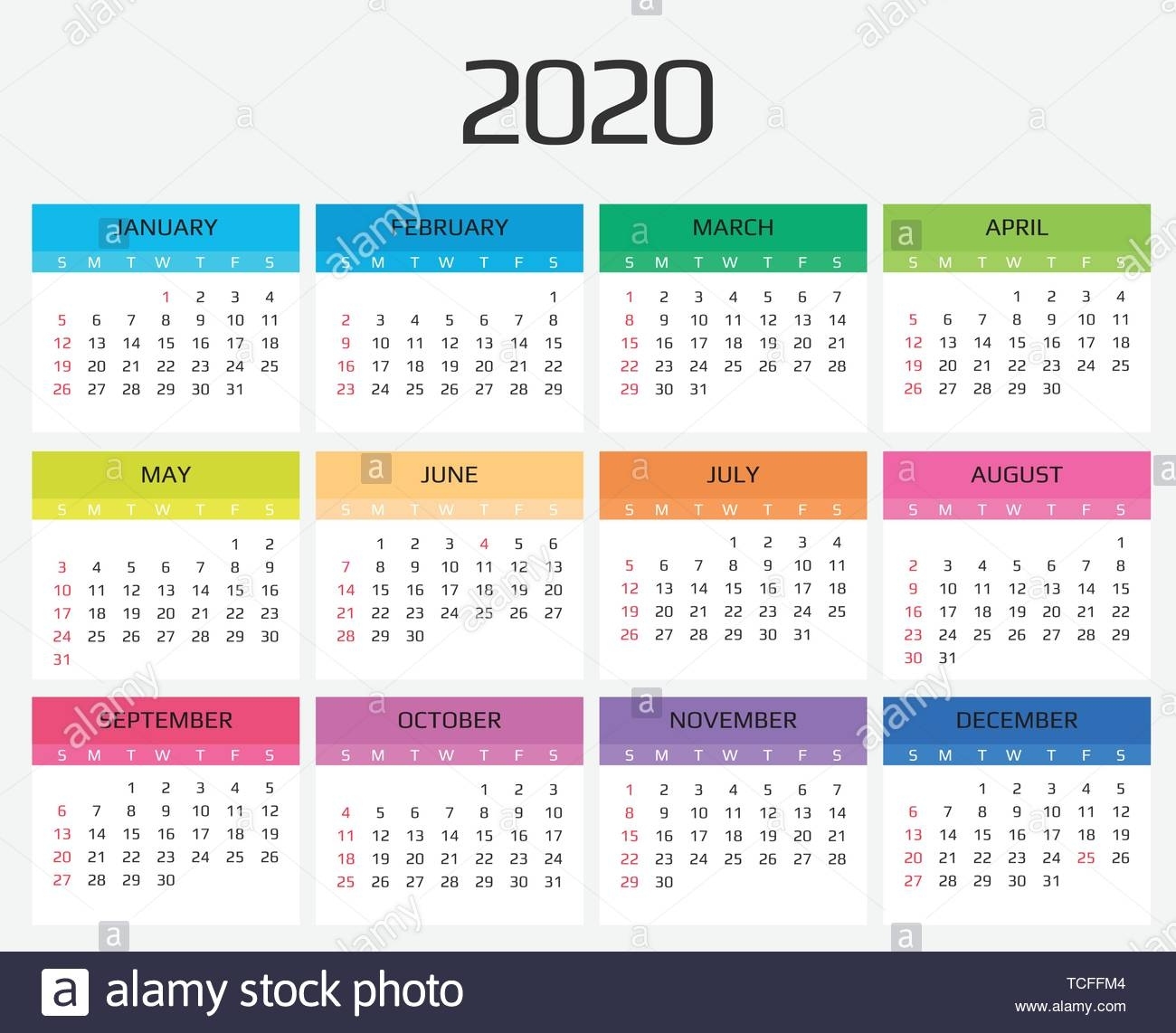 Calendar 2020 Template. 12 Months. Include Holiday Event 2020 Calendar Hong Kong Template