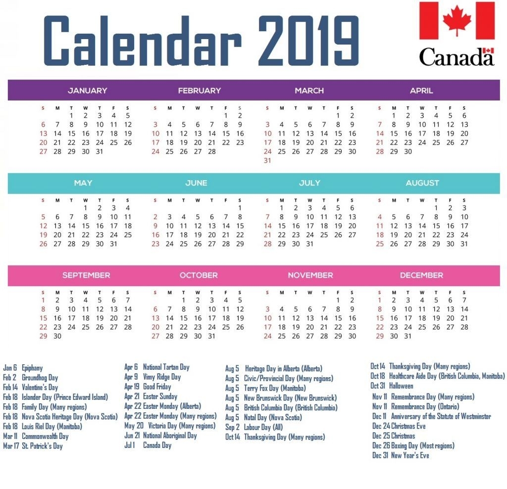 Calendar For Year 2019 Canada #canadacalendar Exceptional Free Editable Calendar Template 2020 Nova Scotia