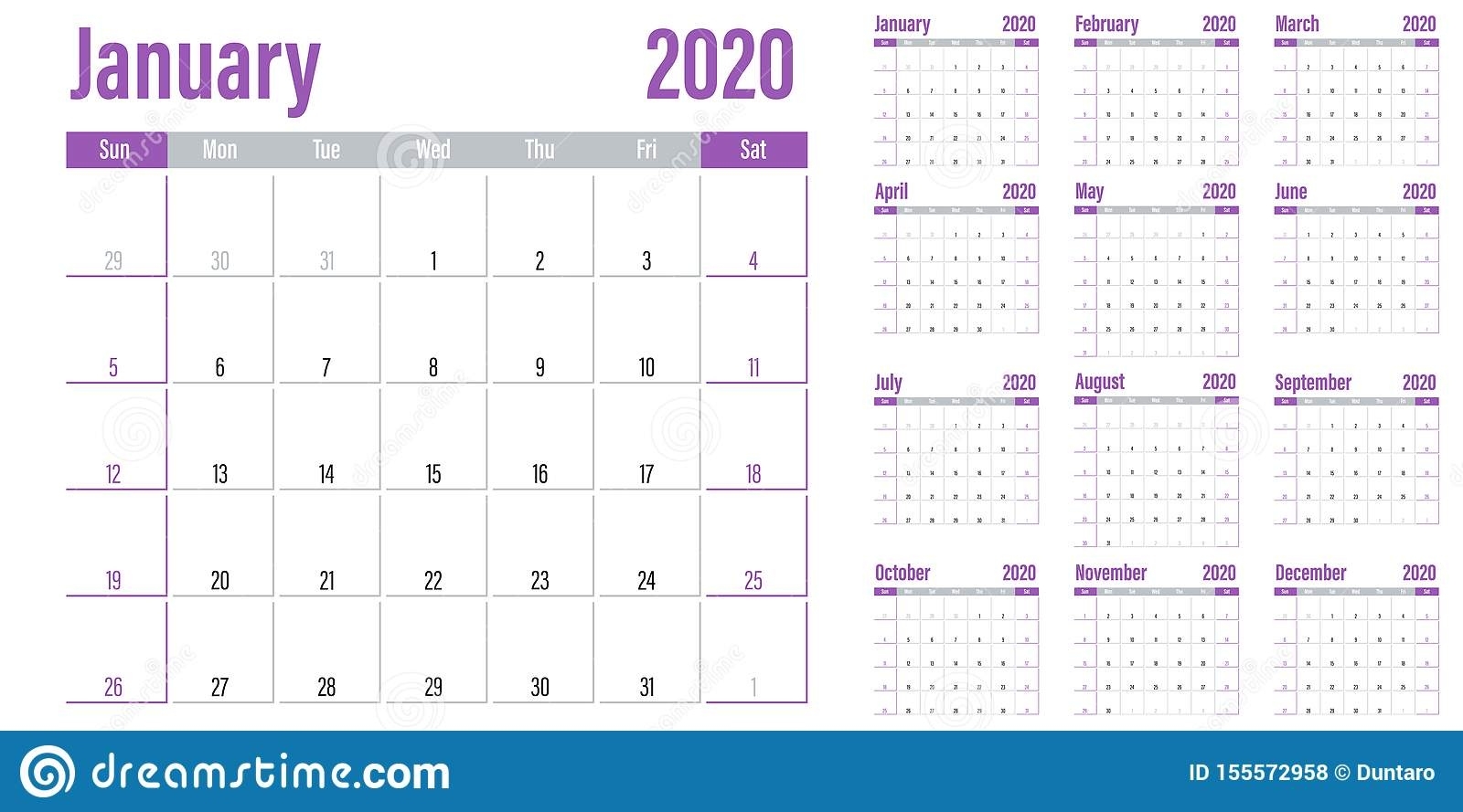 Calendar Planner 2020 Template Vector Illustration Stock Exceptional Calendar Of 2020 Indicating Week Numbers