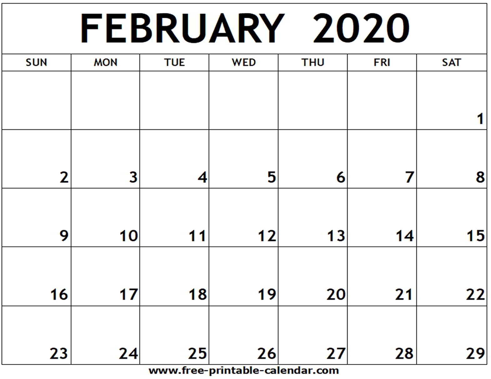 Calendar Template February 2020 - Firuse.rsd7 Remarkable Free Printable Calendar Templates 2020