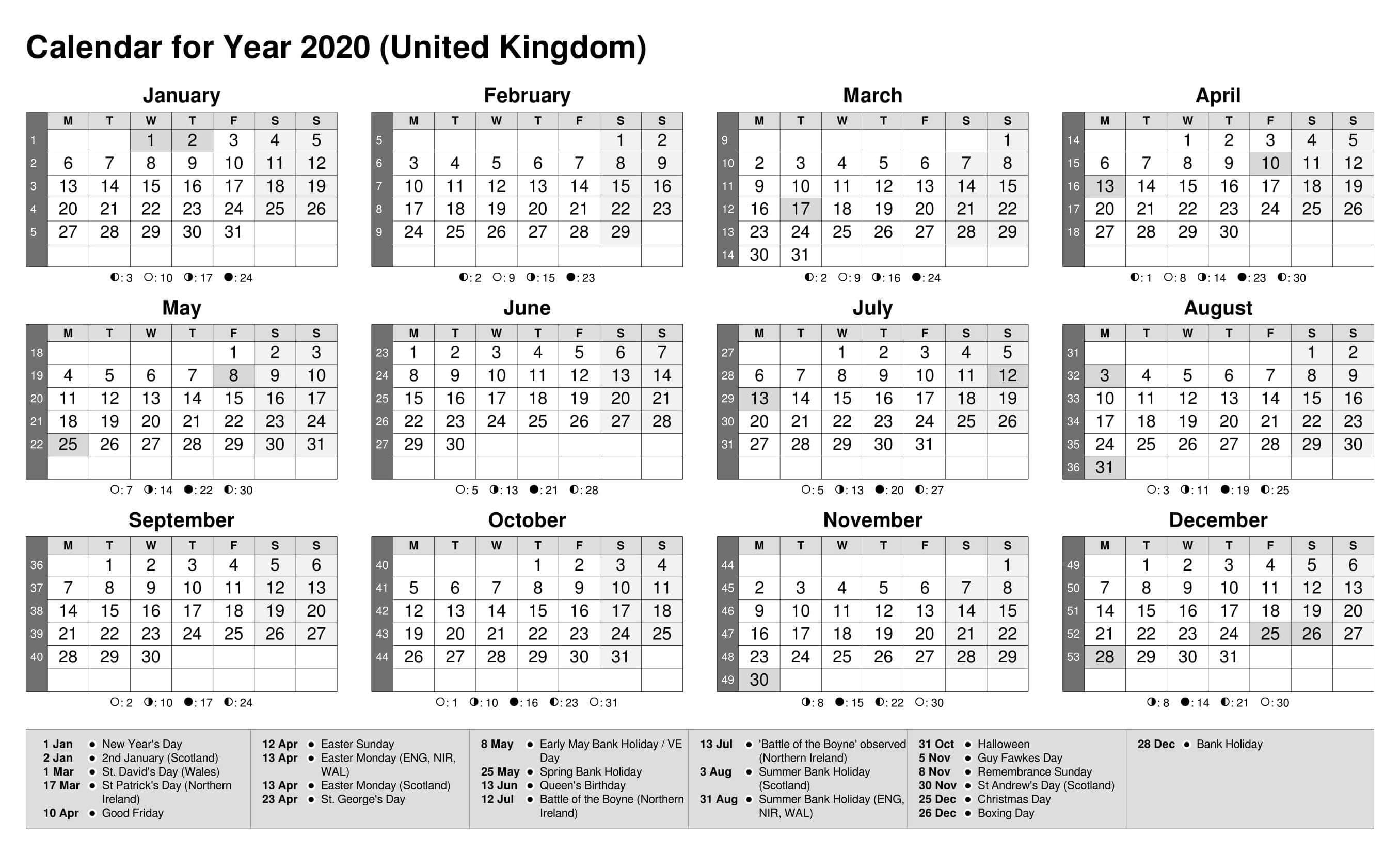 Calendar Year 2020 Holidays Template - 2019 Calendars For Remarkable Fiscal Year Calendar 2020 Printable