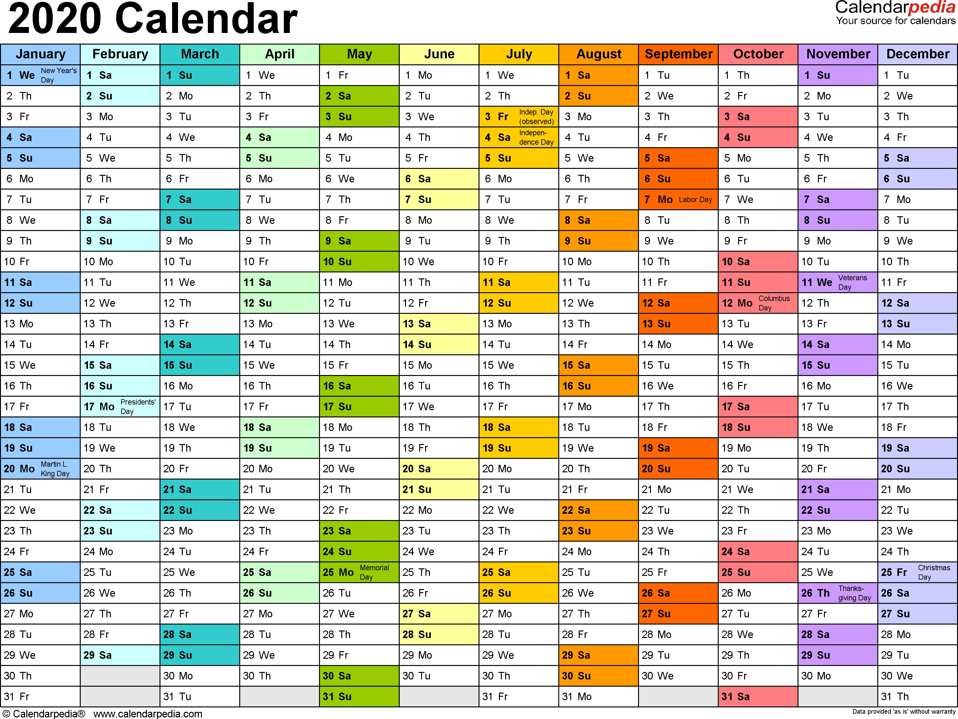 Calendarpedia - Your Source For Calendars 2020 South African Public Holidays