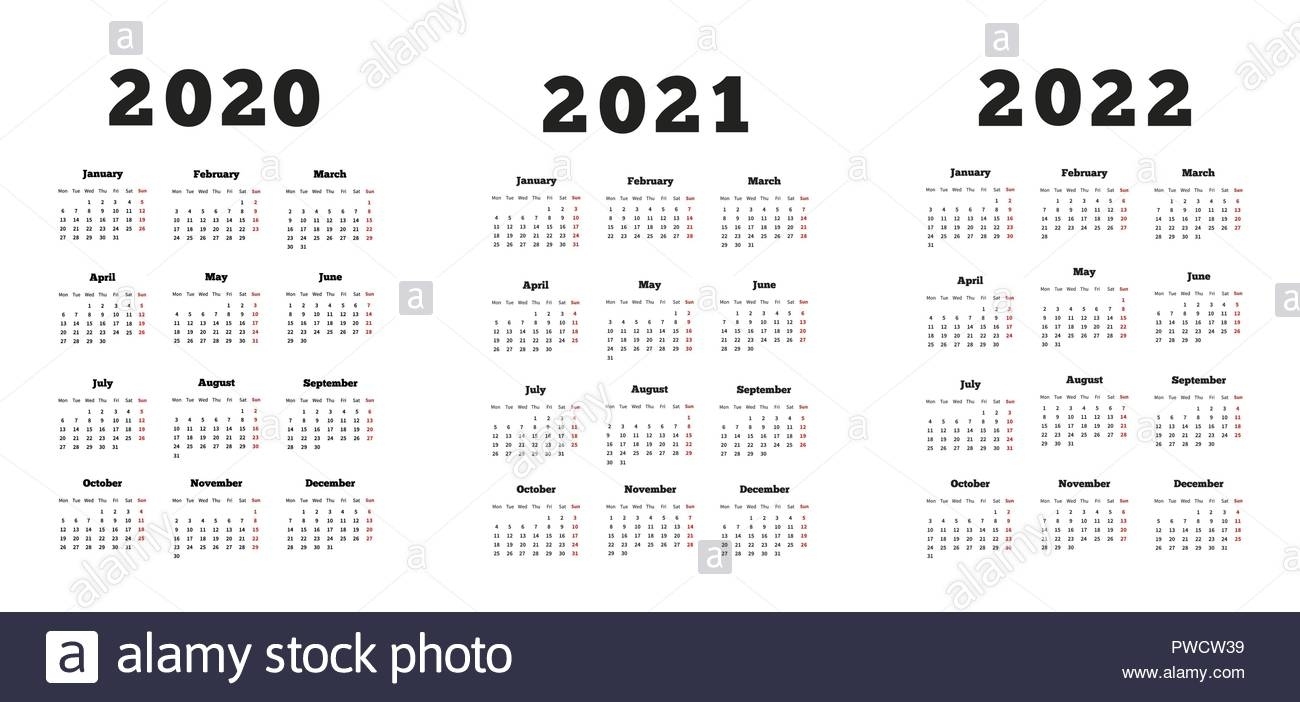 Calendars Days Of The Week Black And White Stock Photos 2020 Calendar Week 39