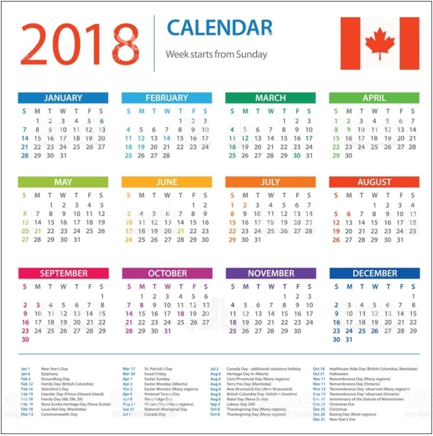Canada Calendar 2018 Holidays | 2018 Holiday Calendar, Usa Exceptional Free Editable Calendar Template 2020 Nova Scotia