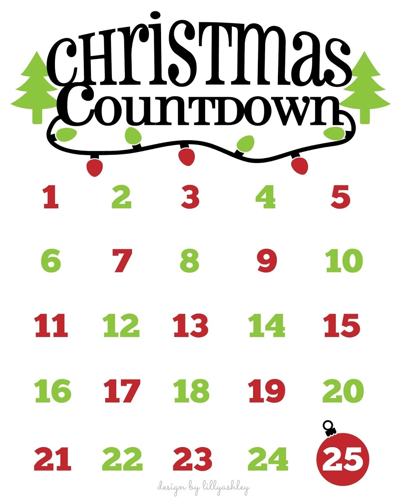 Christmas Countdown Free Printable And Free Svg | Christmas Impressive Free Printable Christmas Countdown Calendar