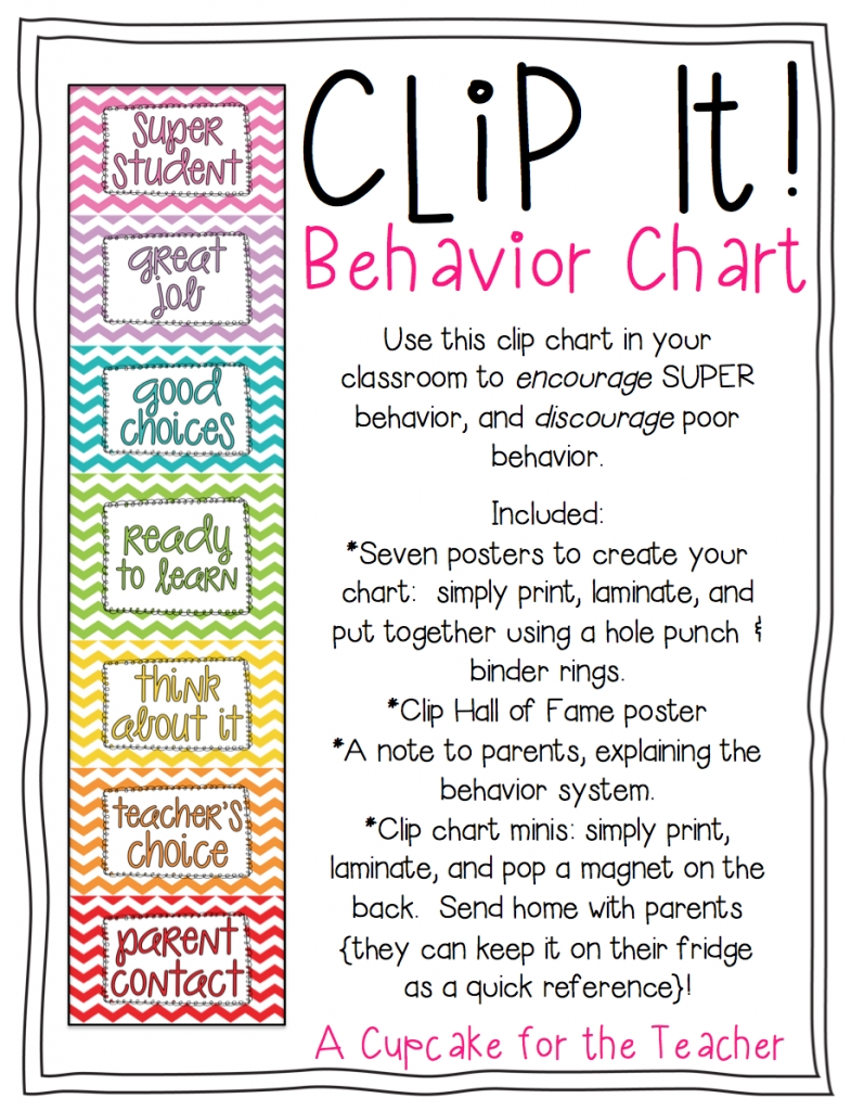 Clip It! Behavior Chart Editable Behavior Chart With Calendar Free