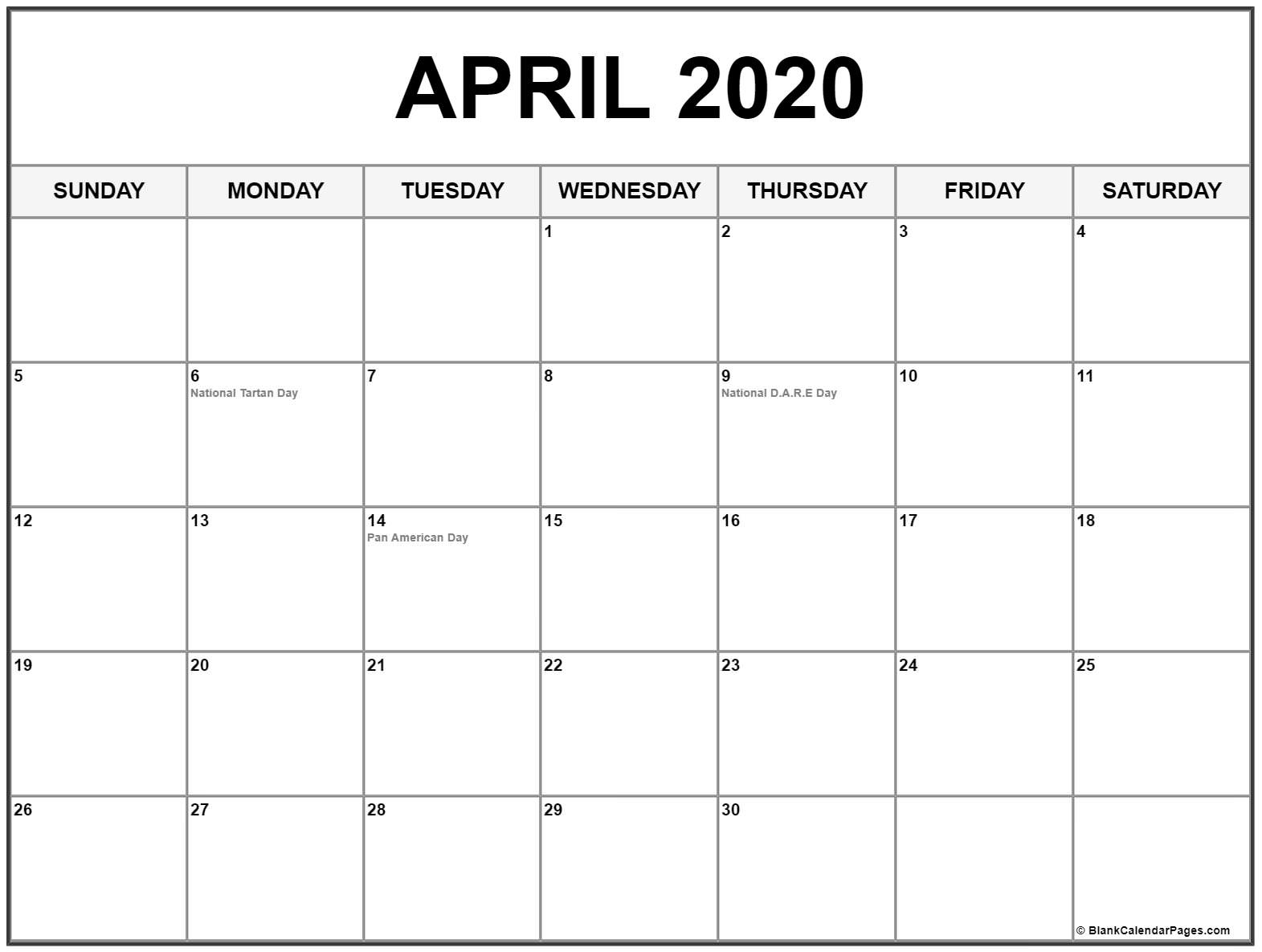 Collection Of April 2020 Calendars With Holidays-Printable Printable 2020 Calendar Showing Federal Holidays