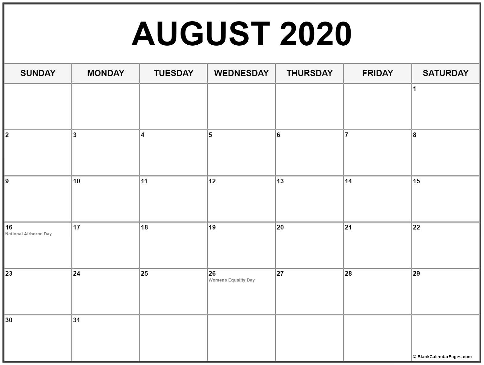 Collection Of August 2020 Calendars With Holidays Exceptional 2020 Calendar Showing Federal Holidays