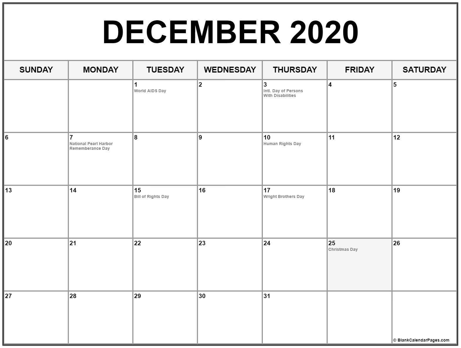 Collection Of December 2020 Calendars With Holidays Incredible December 2020 Calendar Boxing Day