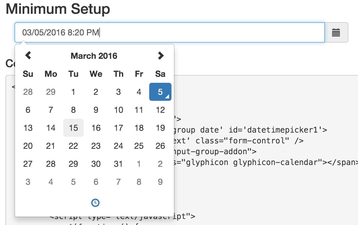 Controlling The Datepicker Calendar Margin Off Of The Date Calendar Icon Datepicker C Bootstrap