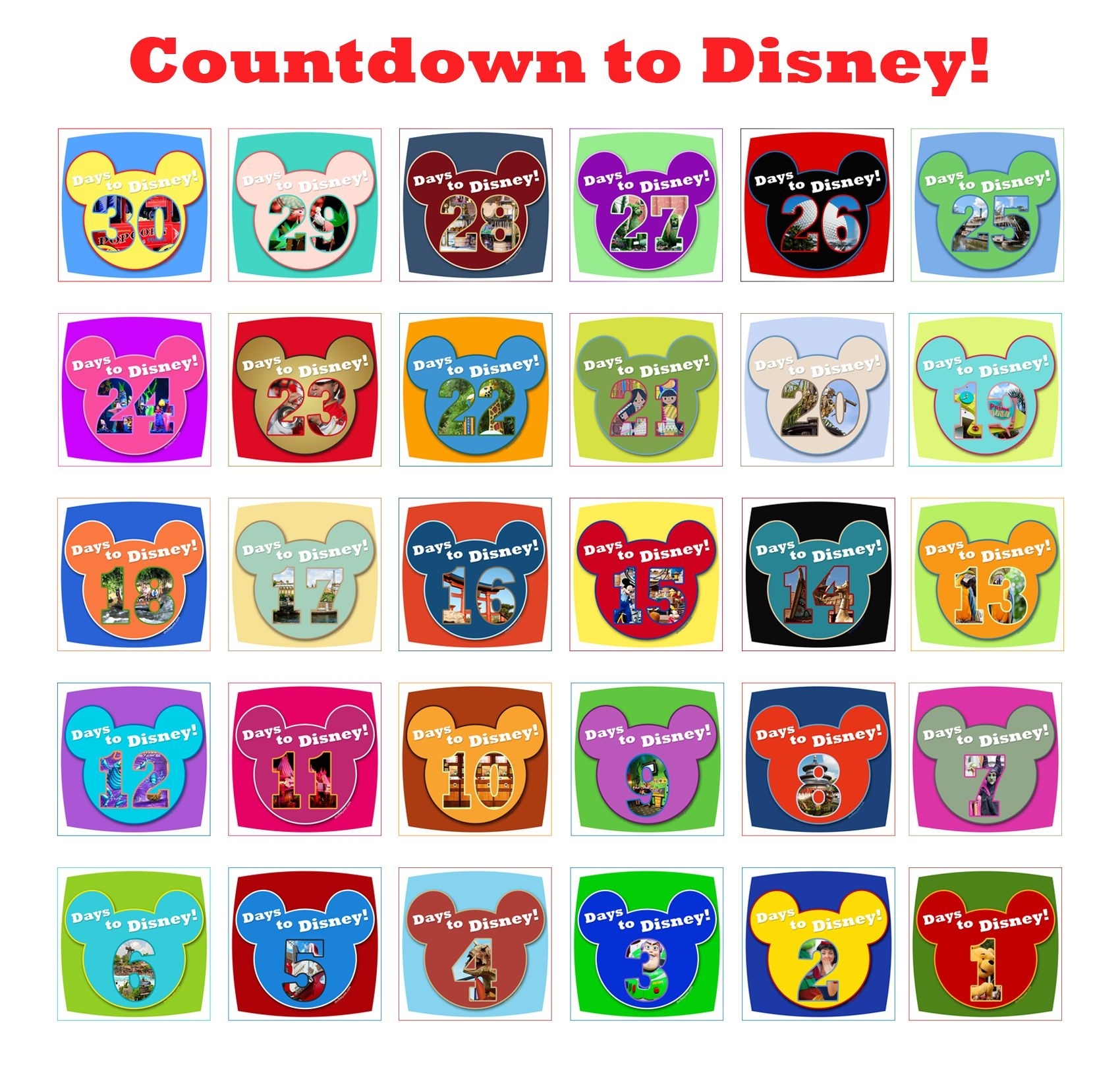 Countdown Calendar Grid - The Official Blog Of David's Perky Disney Vacation Club Countdown Calendar
