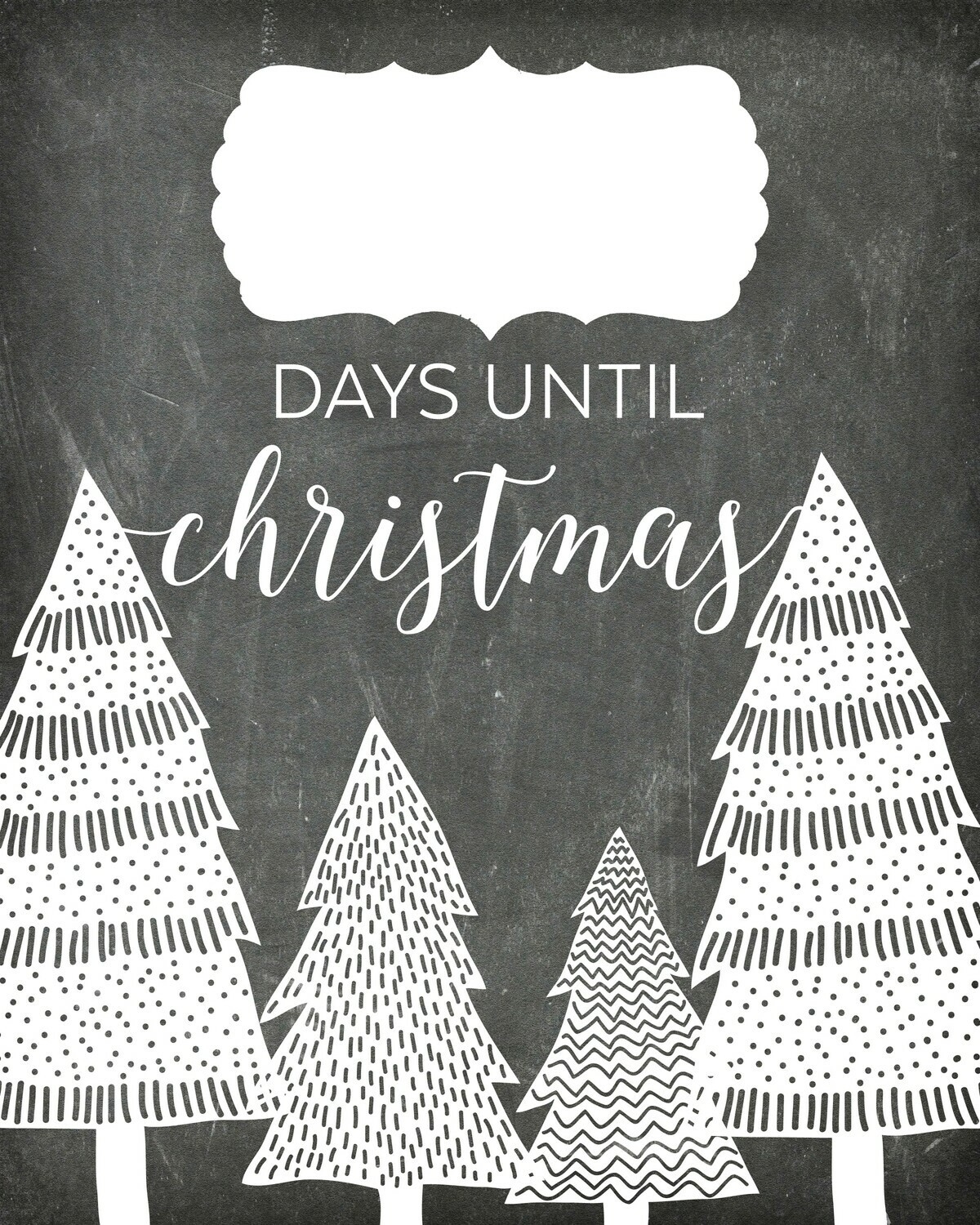 Countdown &quot;days Until Christmas&quot; Free Chalkboard Printable Exceptional Printable Christmas Count Down 2020