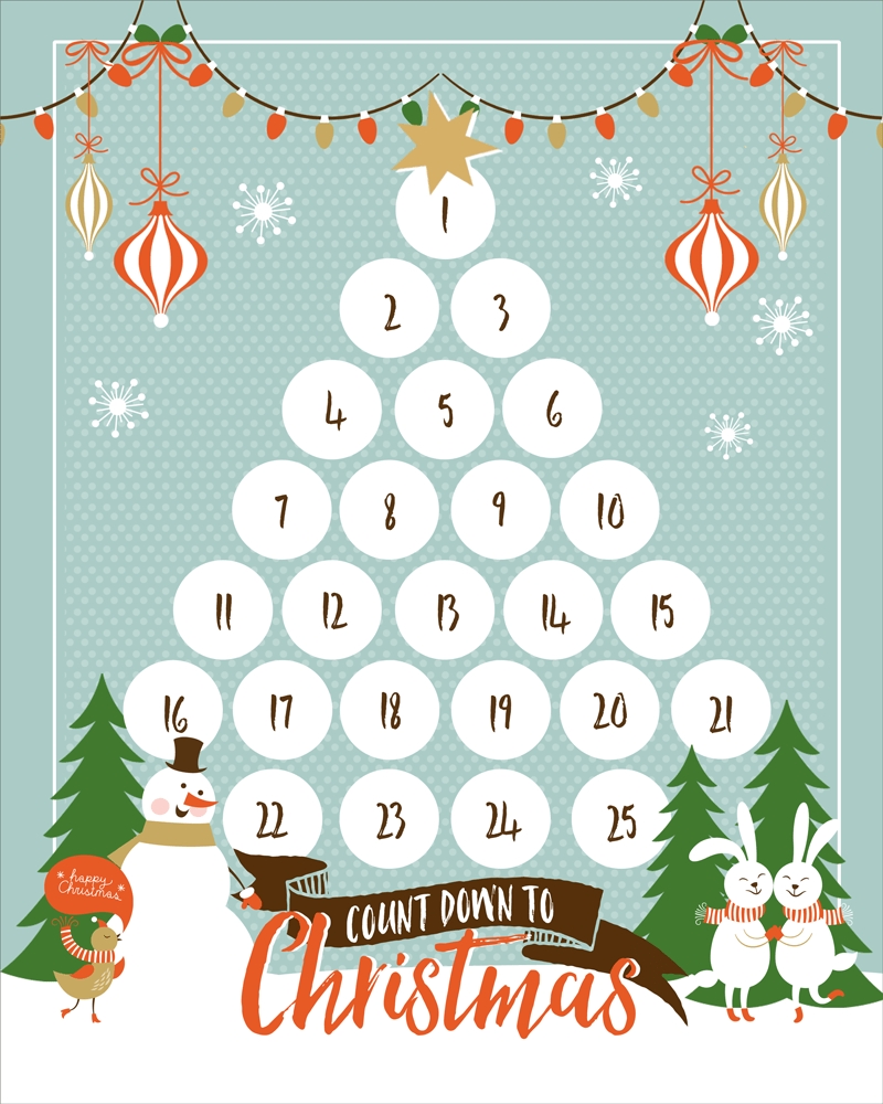 Exceptional Printable Countdown To Christmas 2020 Printable Blank