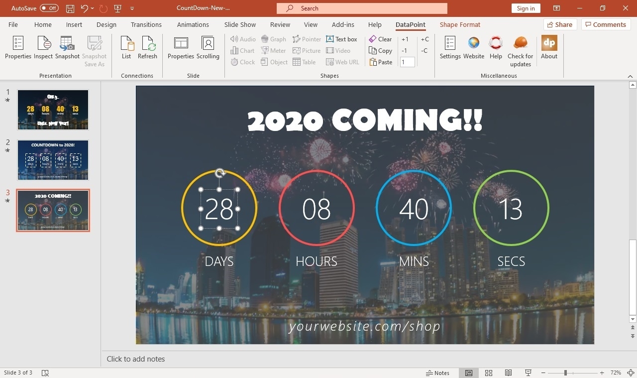 Countdown To New Year 2020 • Presentationpoint Countdown Calendar For Addition To Power Point