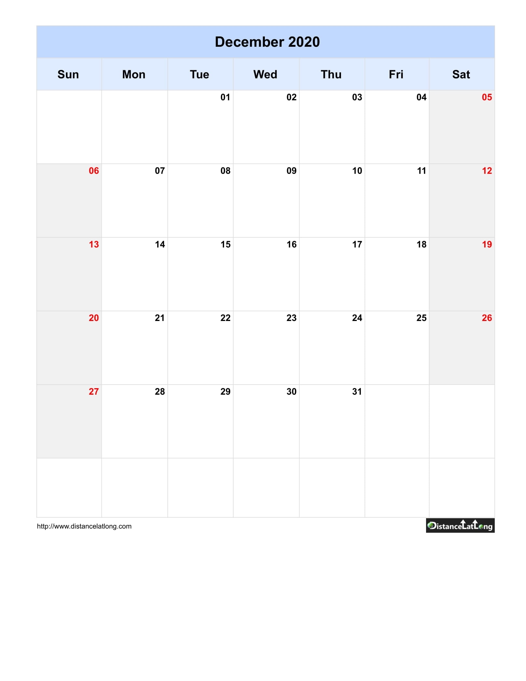 December 2020 Calendars For Pdf, Words And Jpg Formats December 2020 Calendar List Format