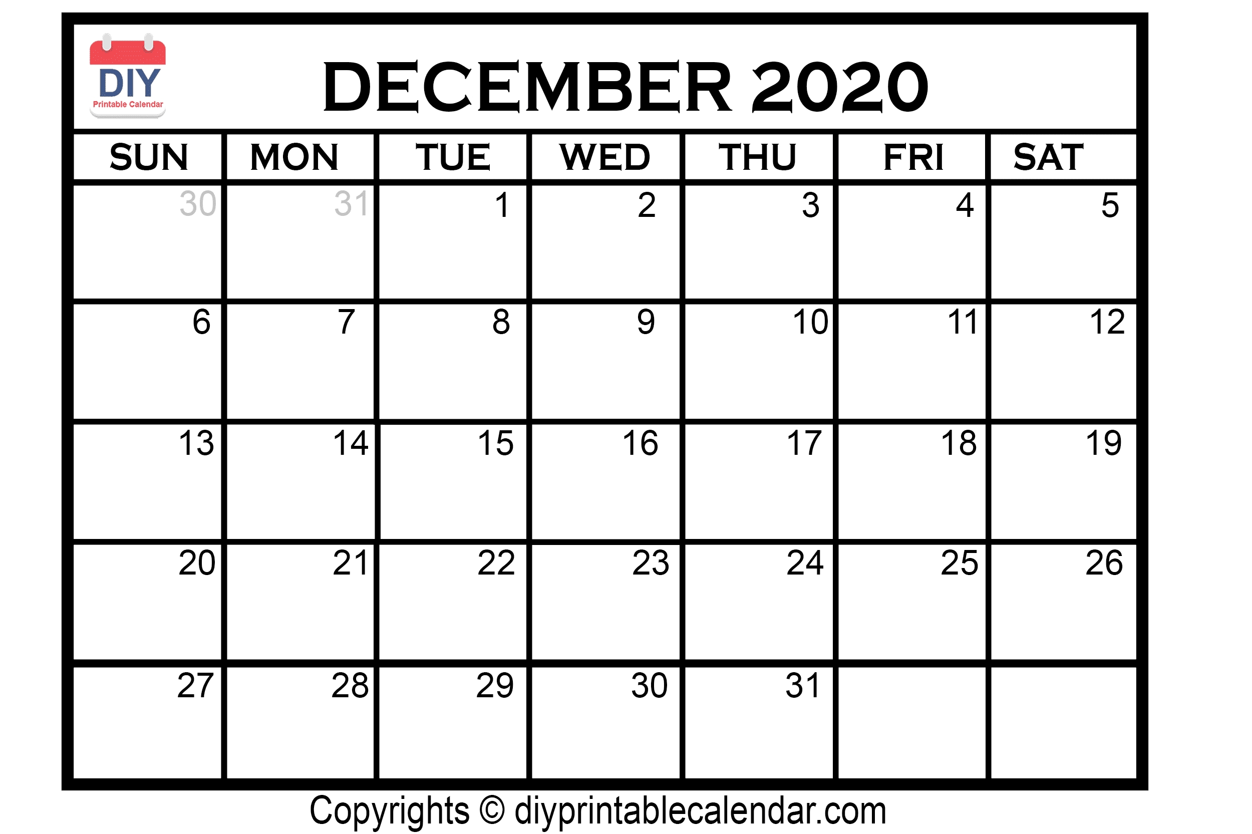 December 2020 Printable Calendar Template Dashing December 2020 Calendar List Format