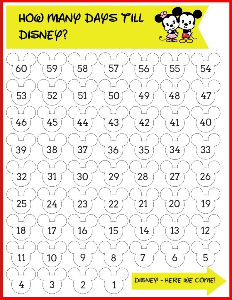 Disney Planning Printables | Disney Planning, Disney World Printable Disney Countdown To 60 Calendar