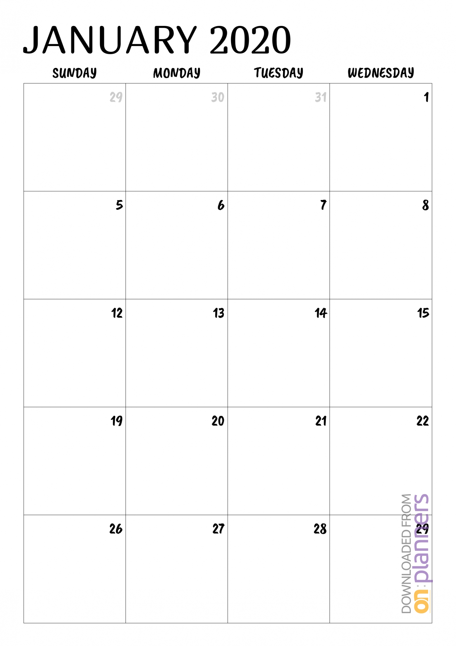 Month At A Glance Blank Calendar Template Riset