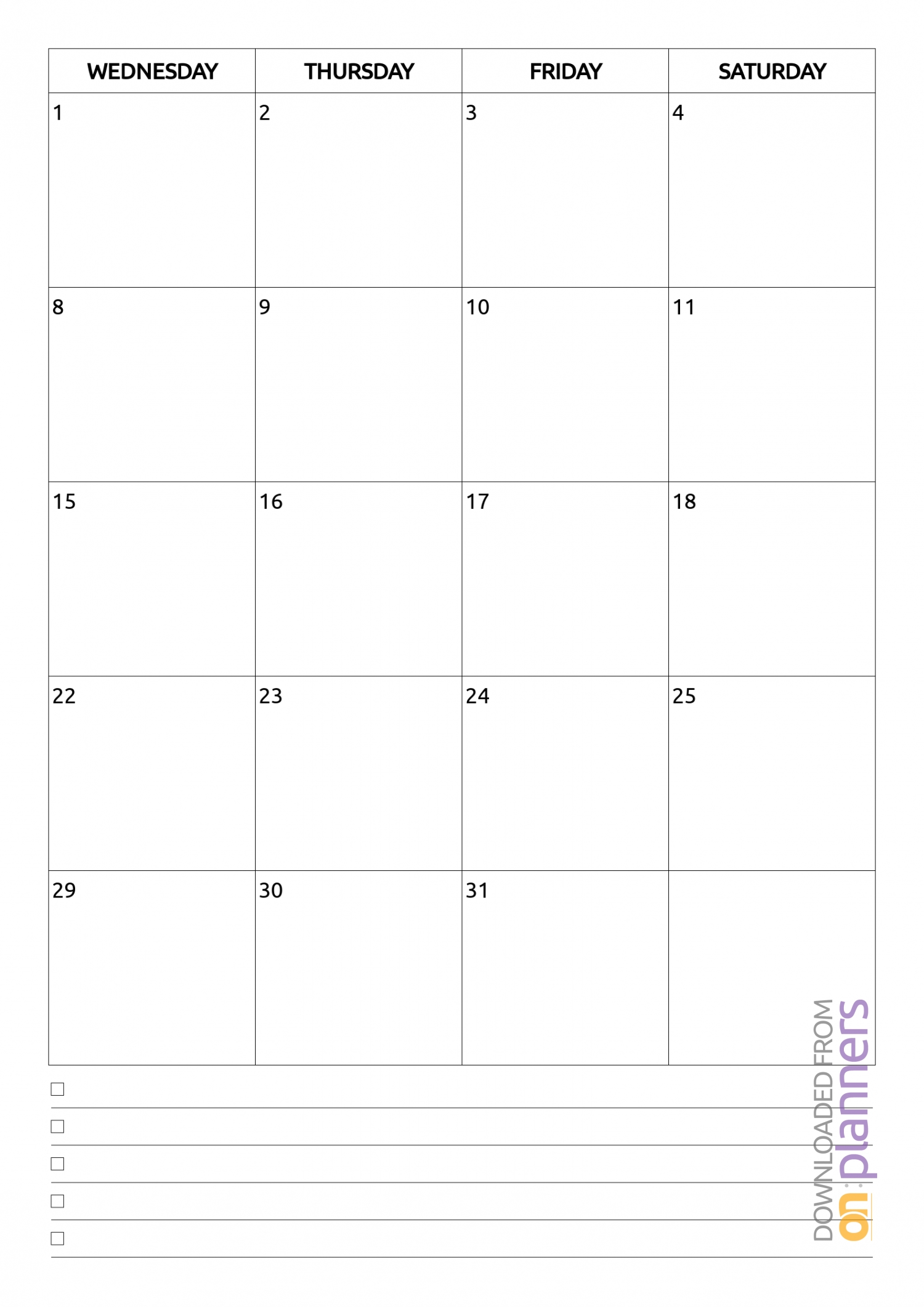 Download Printable Monthly Calendar With Notes Pdf 2 Page Blank Monthly Calendar Printable