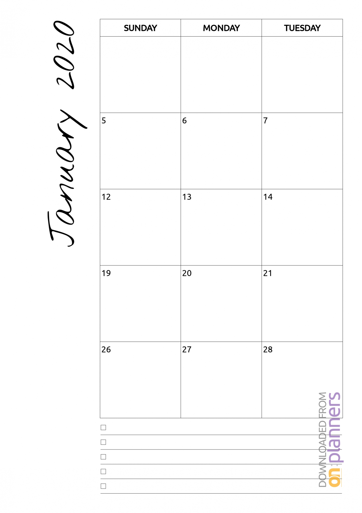 Perky Blank Monthly Planner No Dates Printable Blank Calendar Template