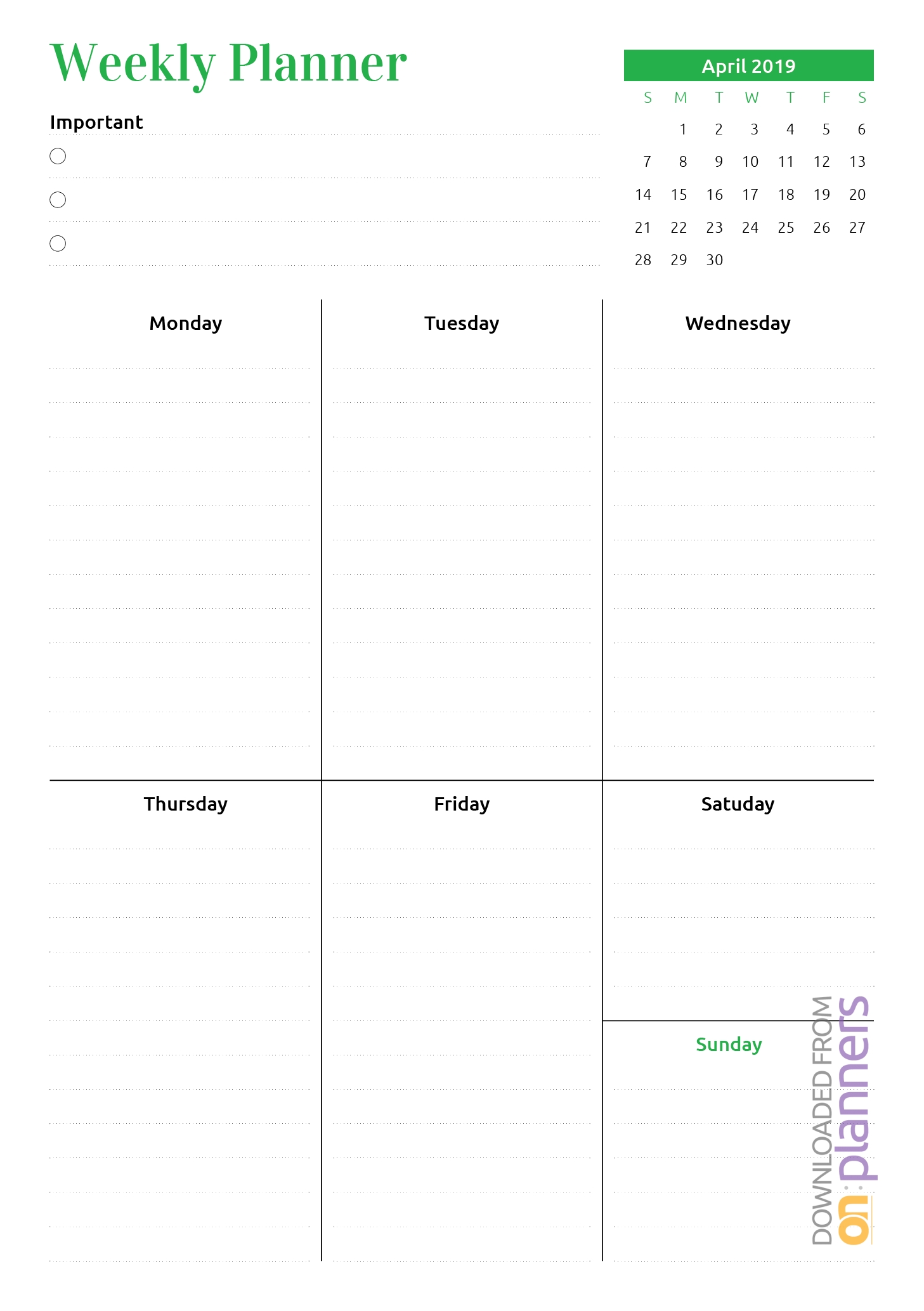 Download Printable Week At A Glance Planner With Calendar Pdf Exceptional Month At A Glance Blank Calendar