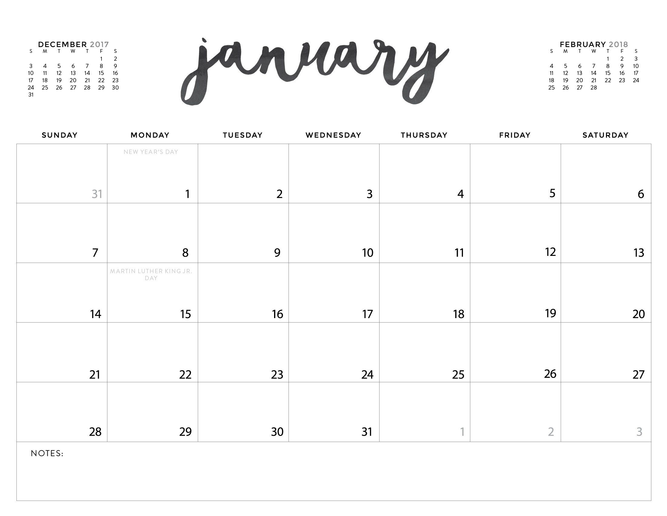 Download Your Free 2018 Printable Calendars Today! 28 Calender To Print With Monday Start Date