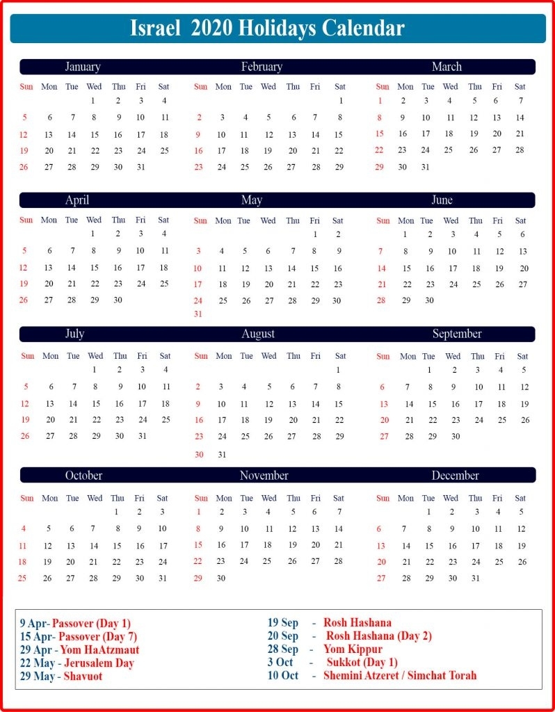 ❤️israel Holidays Calendar 2020 | Israel Jewish Holidays Jewish To Gregorian Calendar 2020