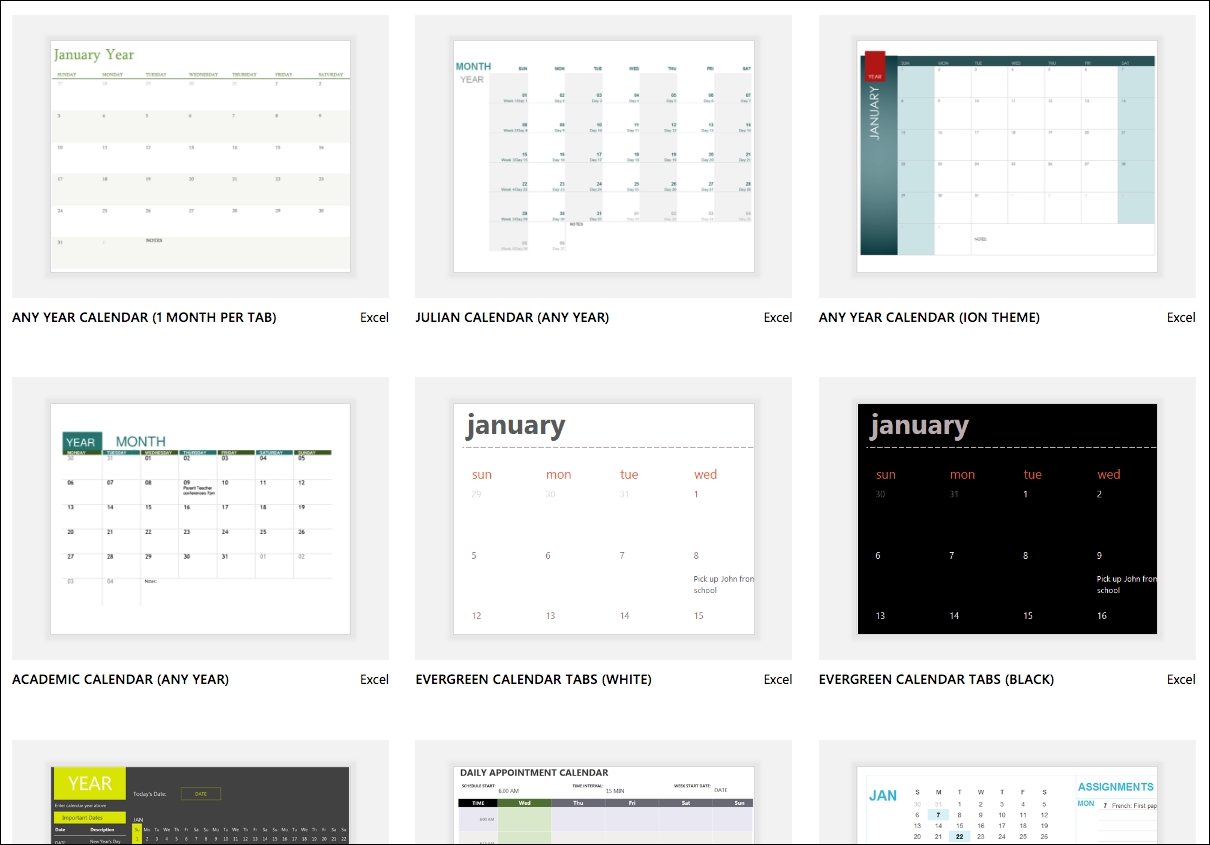 Excel Calendar Templates - Excel Month View Sign Up Sheet Template