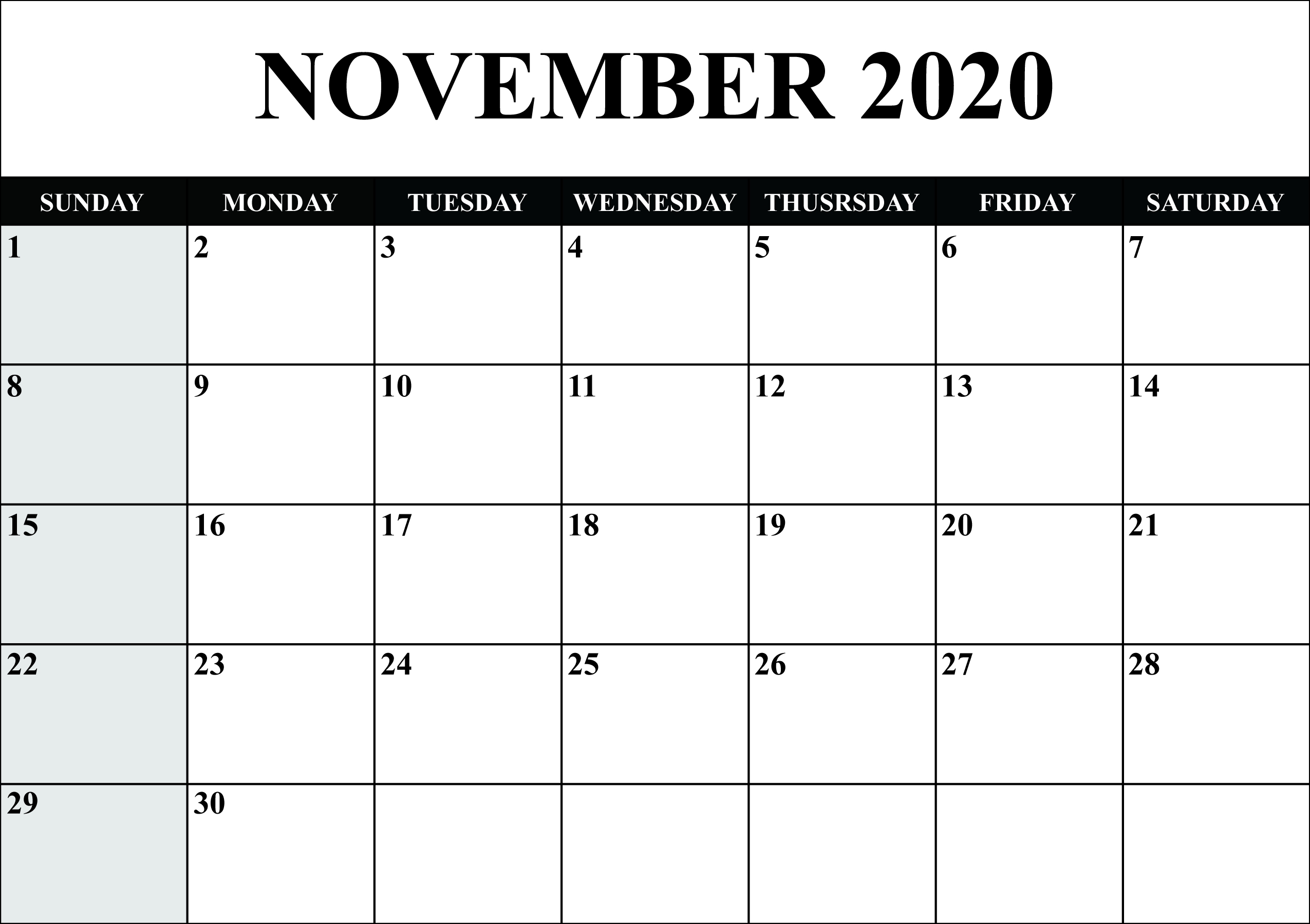 ?printable Yearly Calendar 2020 Template With Holidays [Pdf Calendar 2020 Only Printable Yearly