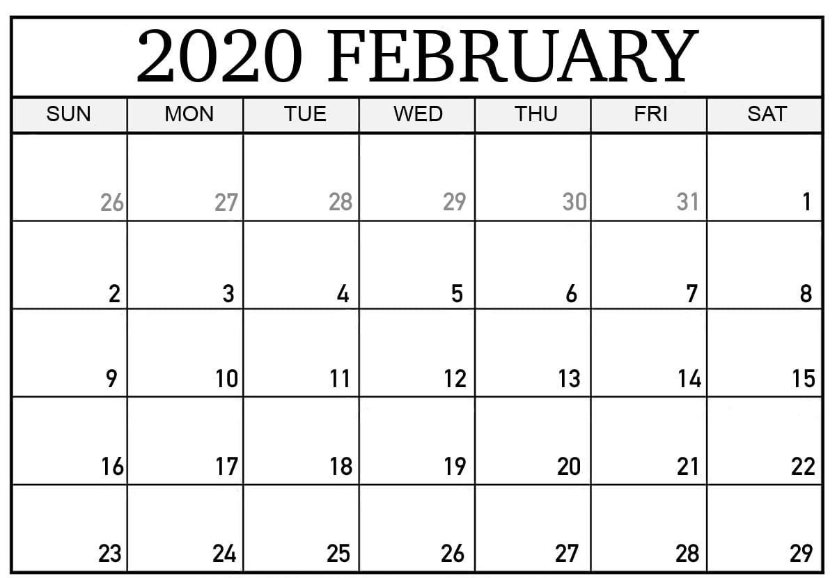 February 2020 Calendar | Printable Calendar Template, Excel 2020 Calendar With Holidays Vertex