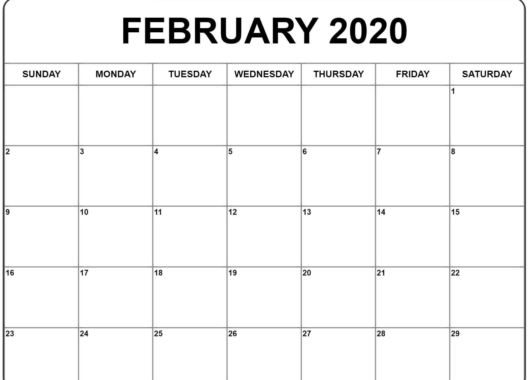 February 2020 Calendar Word | February Calendar, Free Blank 2020 Calendar With Holidays Usa